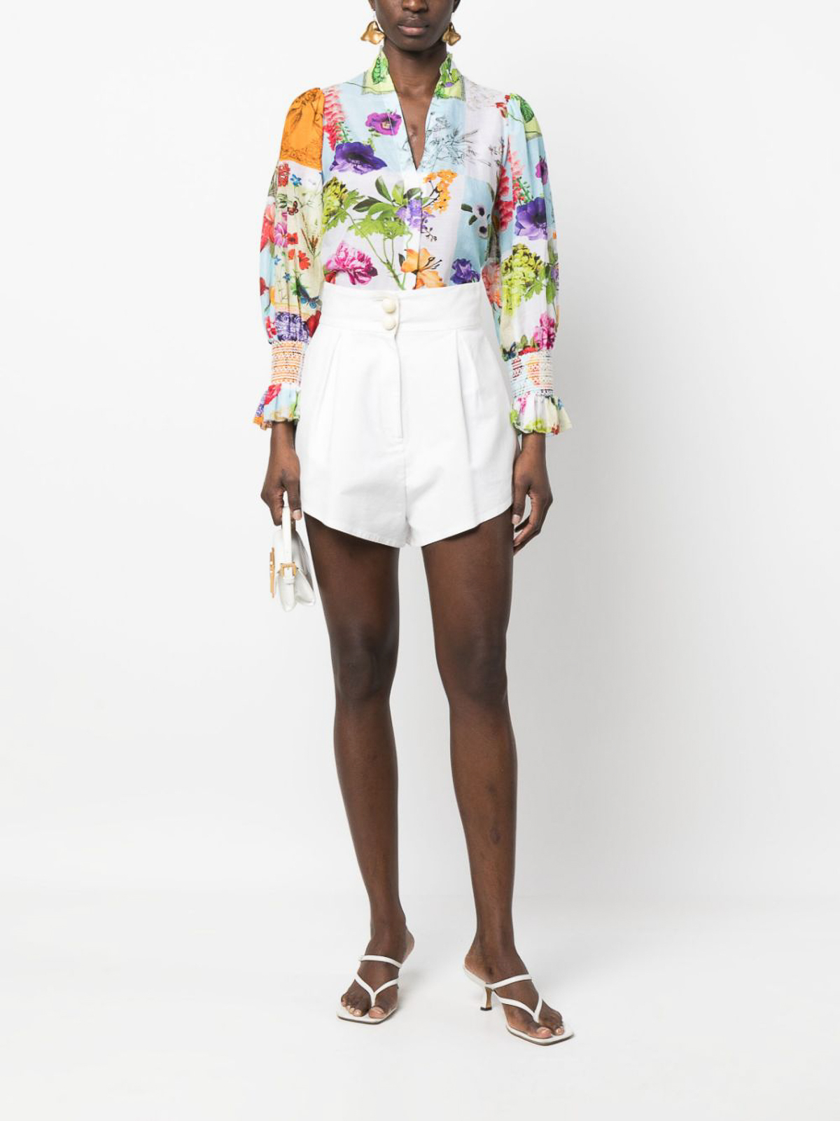 alice+olivia ほどよく スカート 白×赤