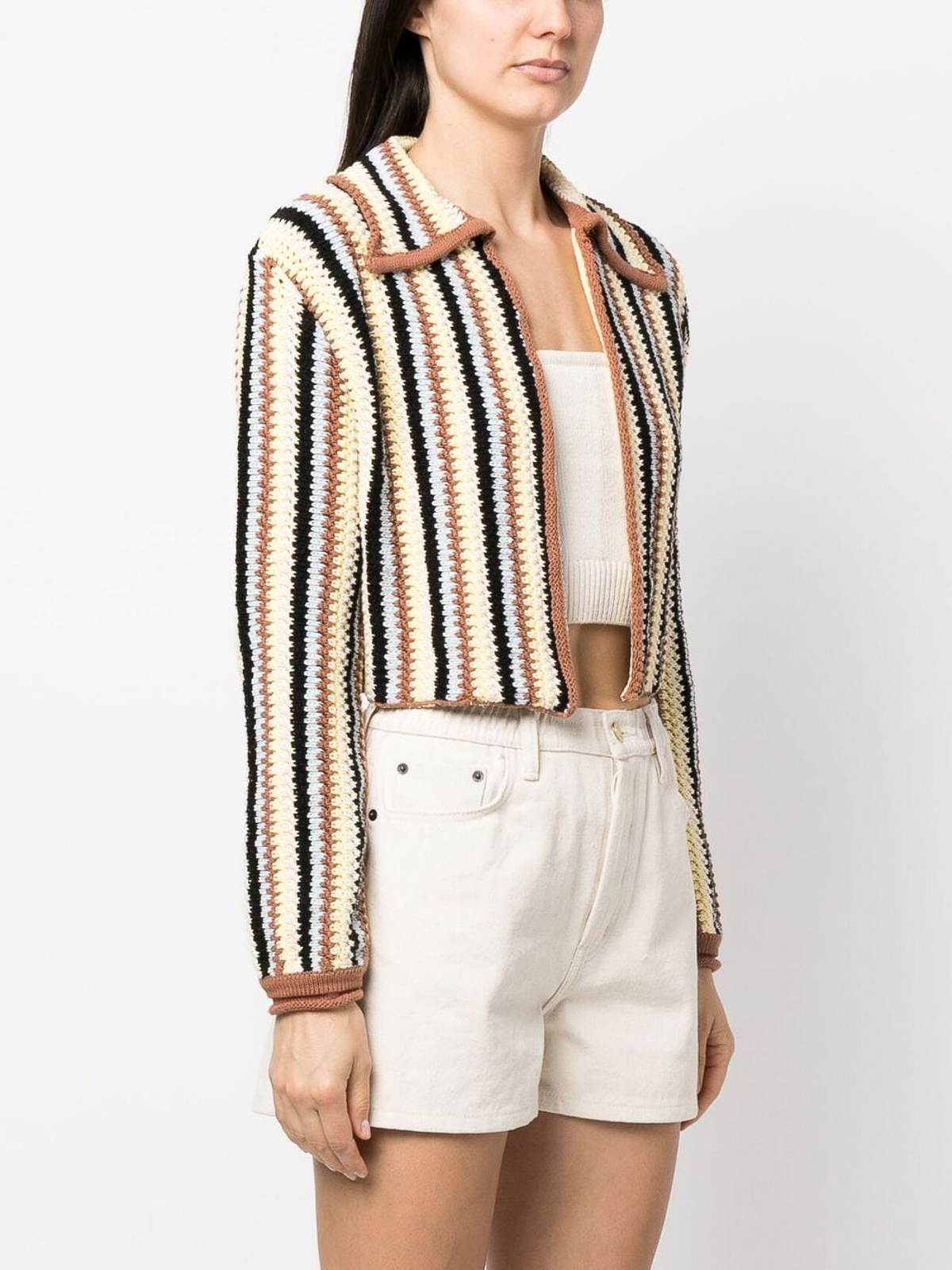 Cardigans Alysi - Short striped caban jacket - 203427P3013MIX