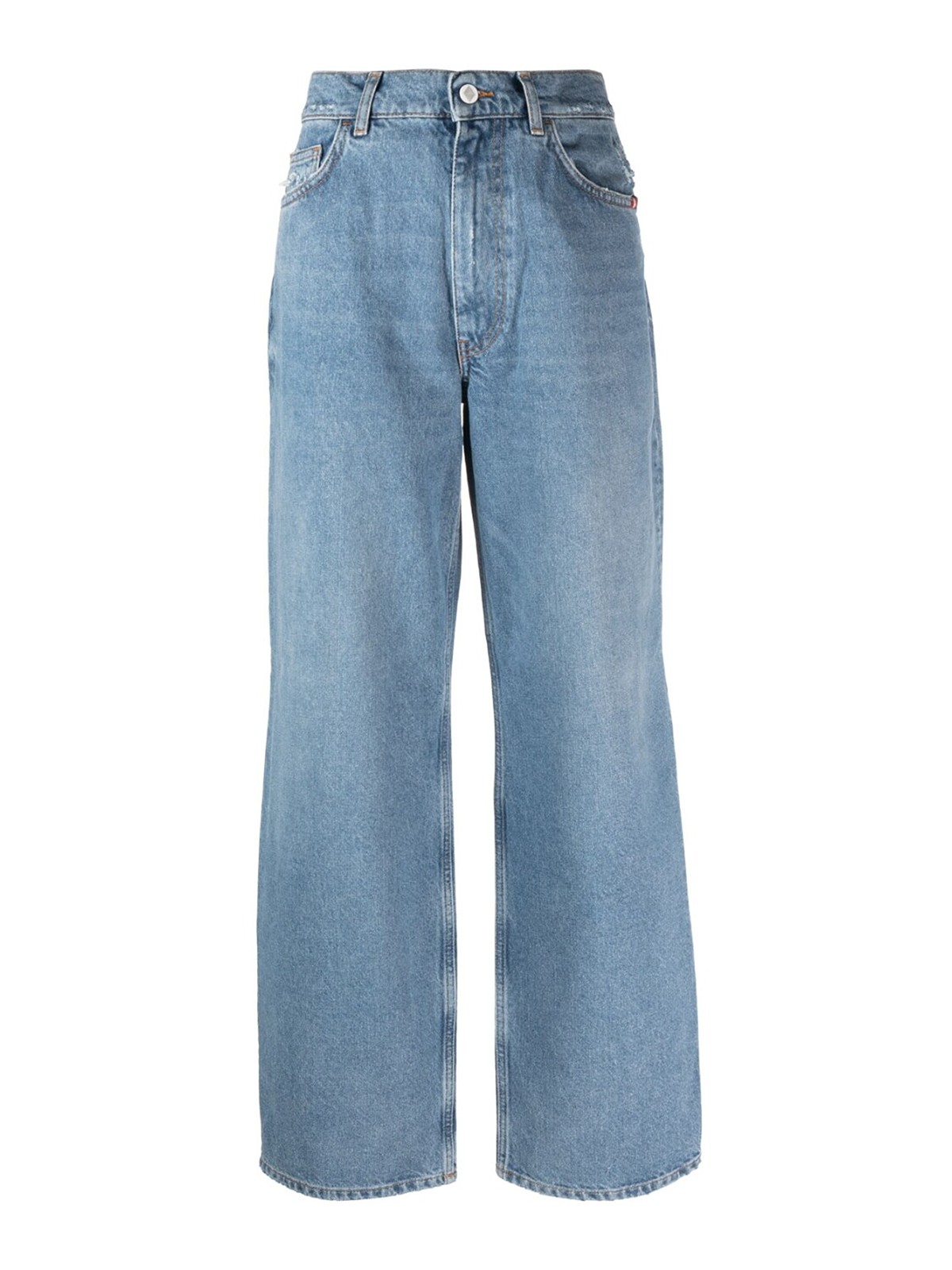 Shop Amish Wide-leg Jeans In Light Blue