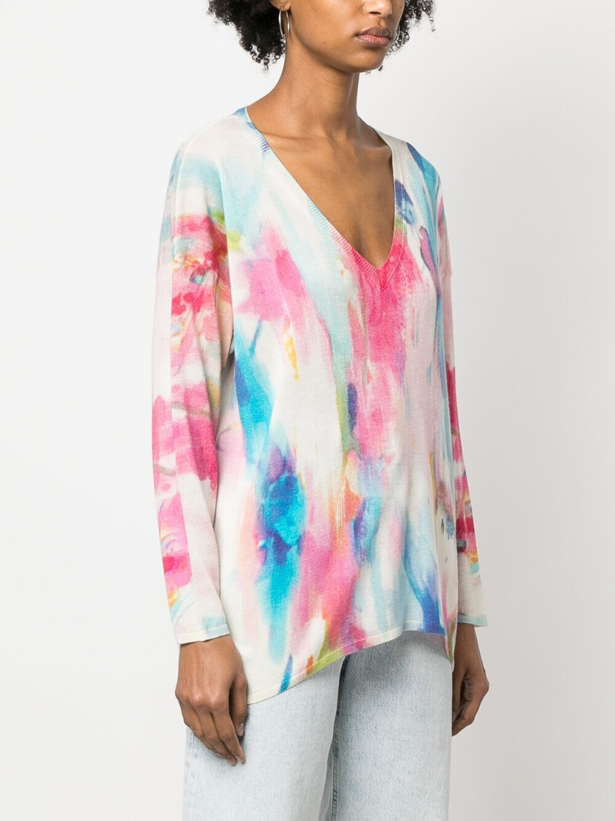 Blouses Avant Toi - V-neck tie-dye print cashmere silk sweater -  223SD1304CSFVSV00000