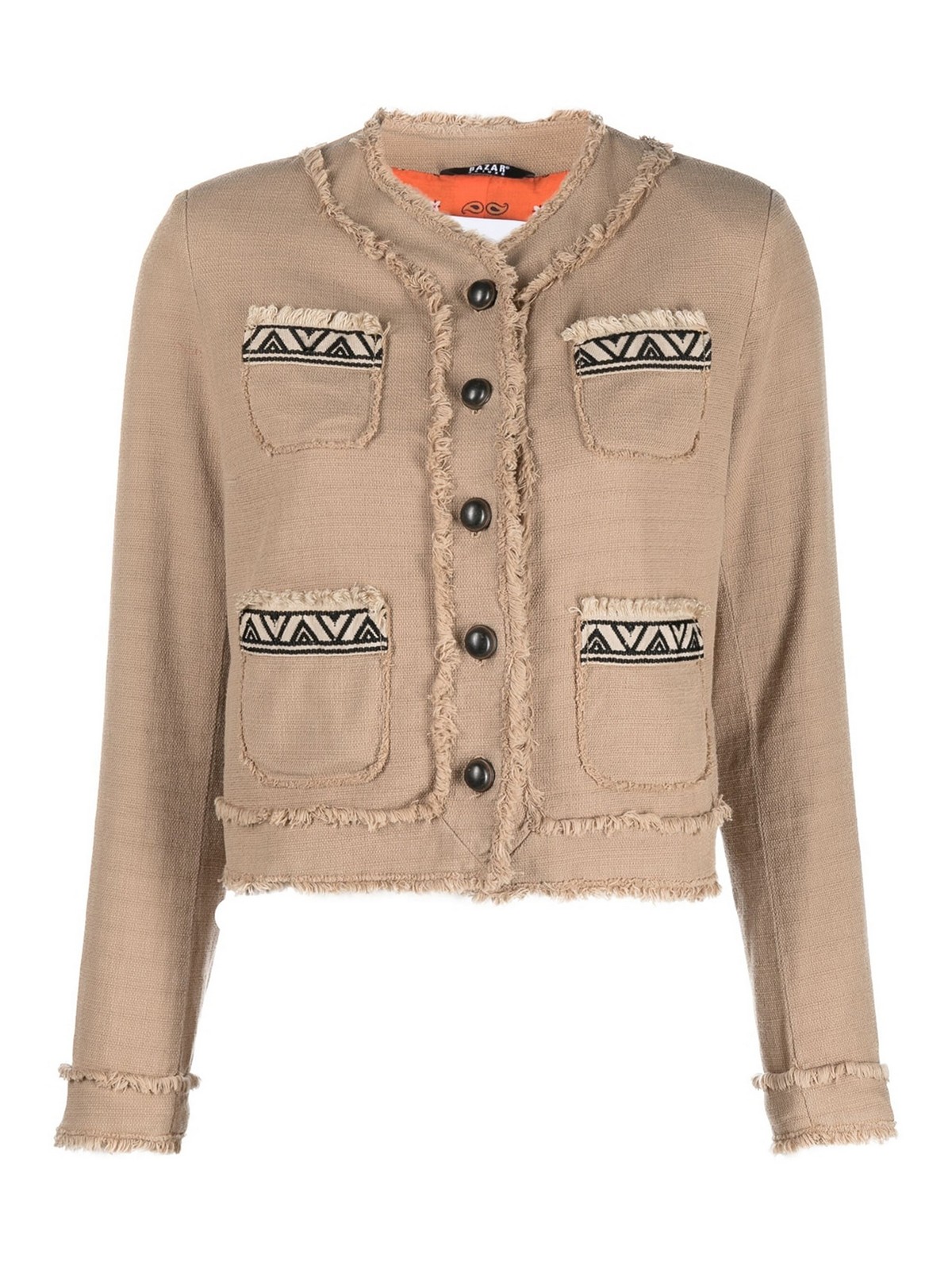 Shop Bazar Deluxe Cotton Jacket In Beis