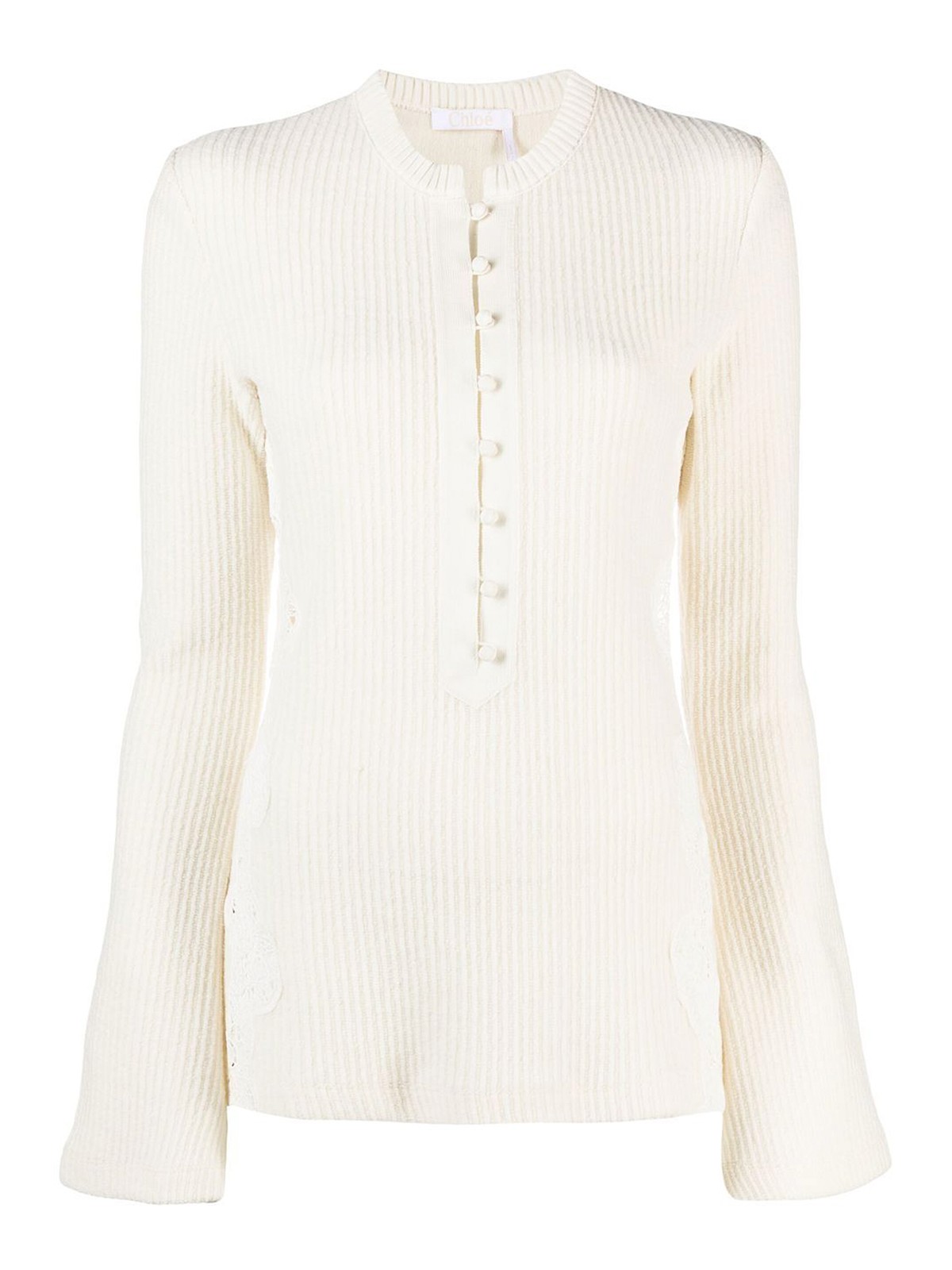Shop Chloé Embroidered Wool Jumper In Blanco