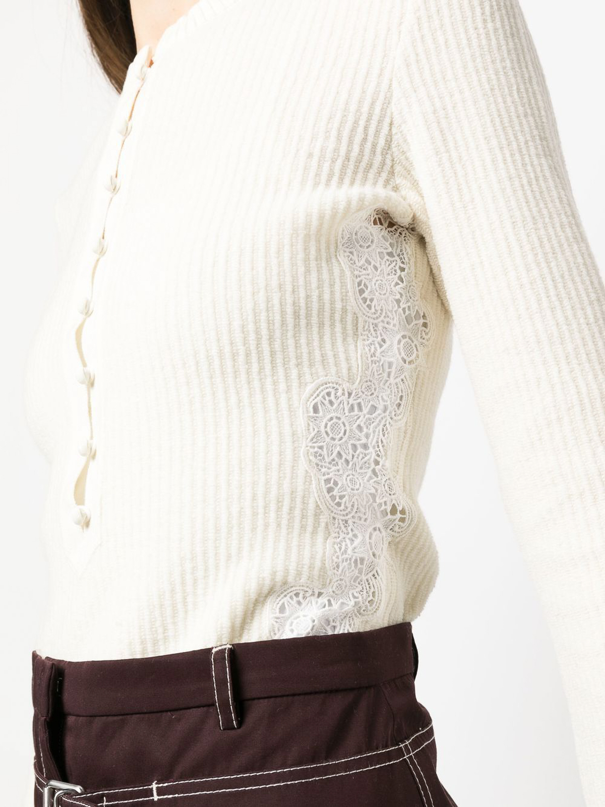 Shop Chloé Embroidered Wool Jumper In Blanco