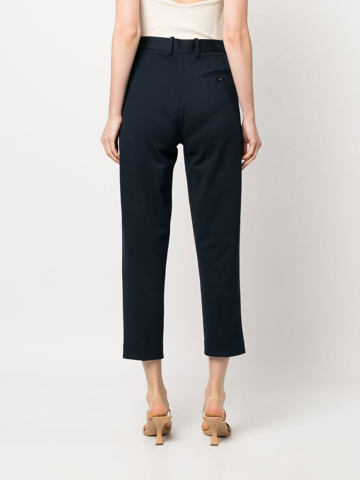 Shop Circolo 1901 Cotton Cropped Trousers In Blue