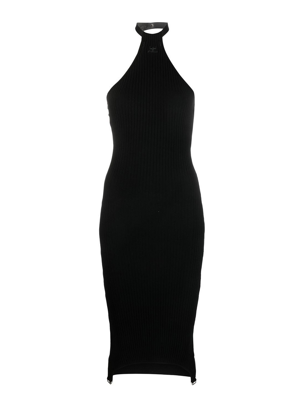 Courrèges Sleeveless Long Dress In Negro