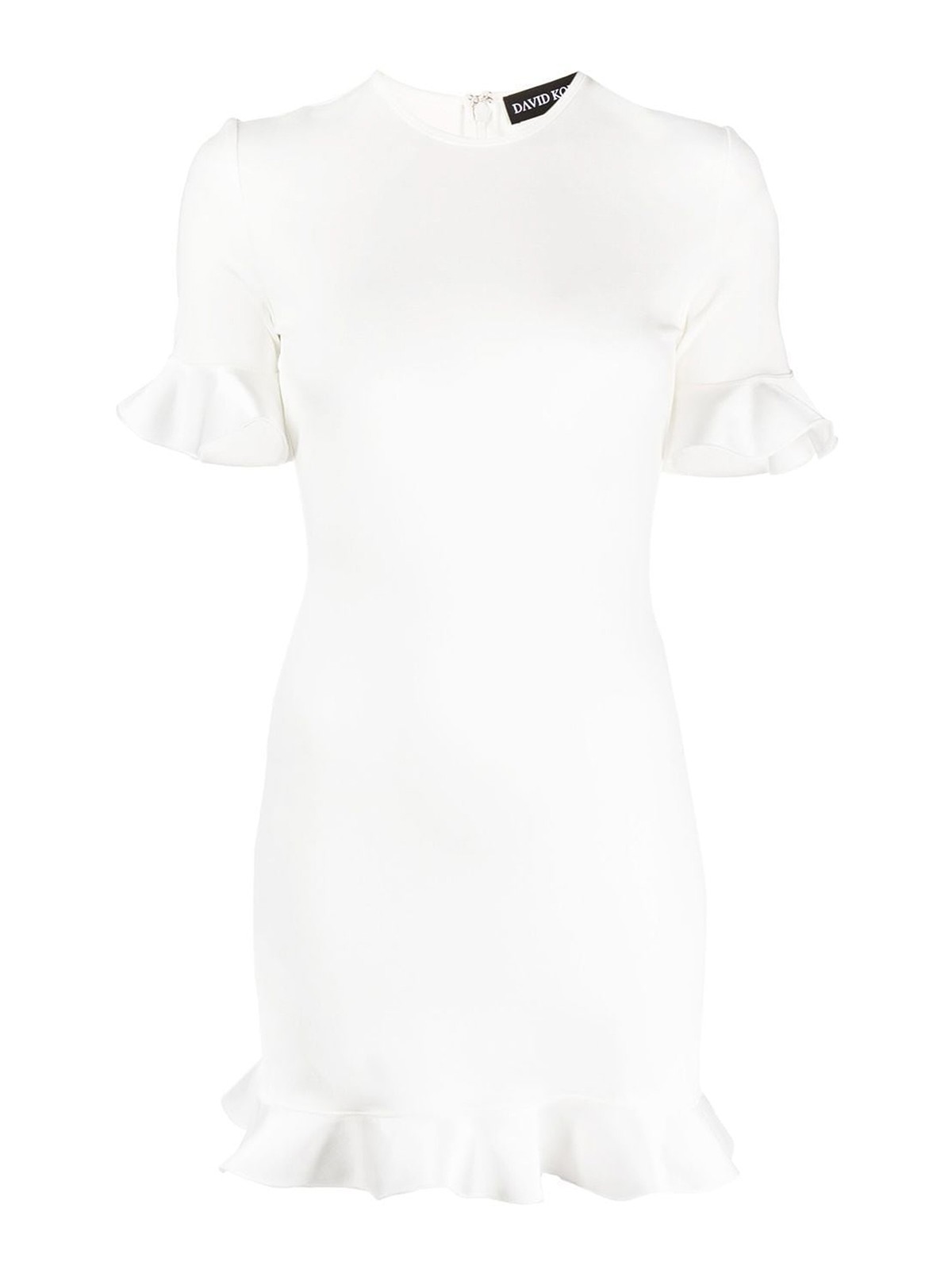 David Koma Ruffle hem jersey short dress - White|DK44DWHITE
