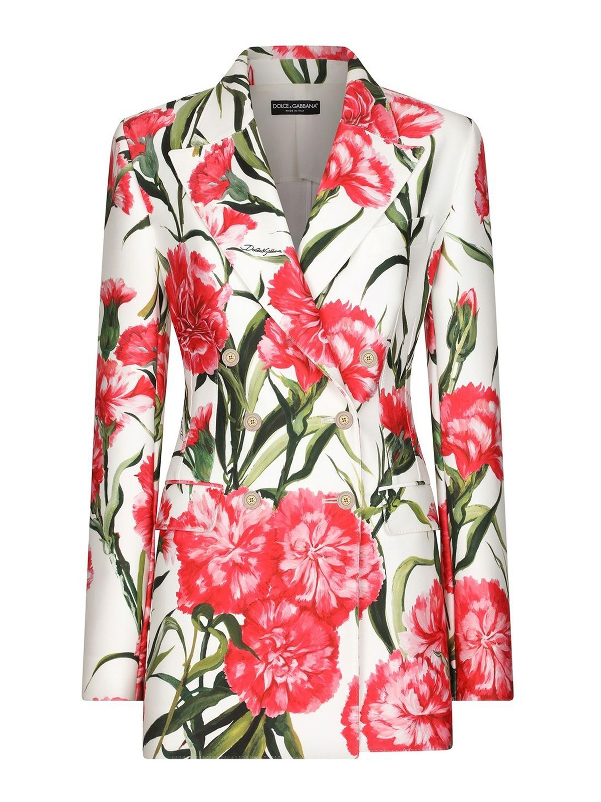 Shop Dolce & Gabbana Printed Blazer Jacket In Blanco