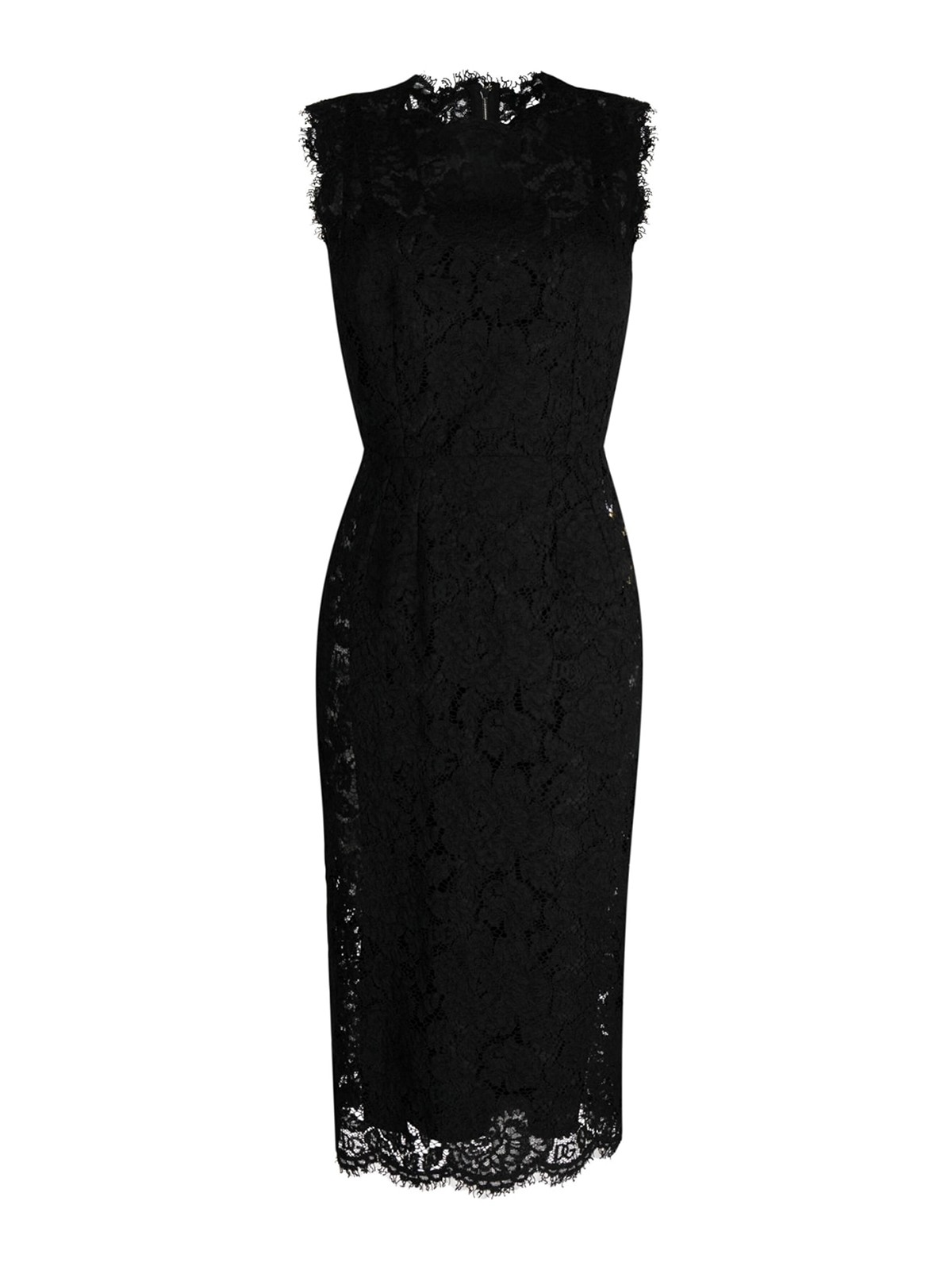 Dolce & Gabbana Lace Midi Dress In Negro