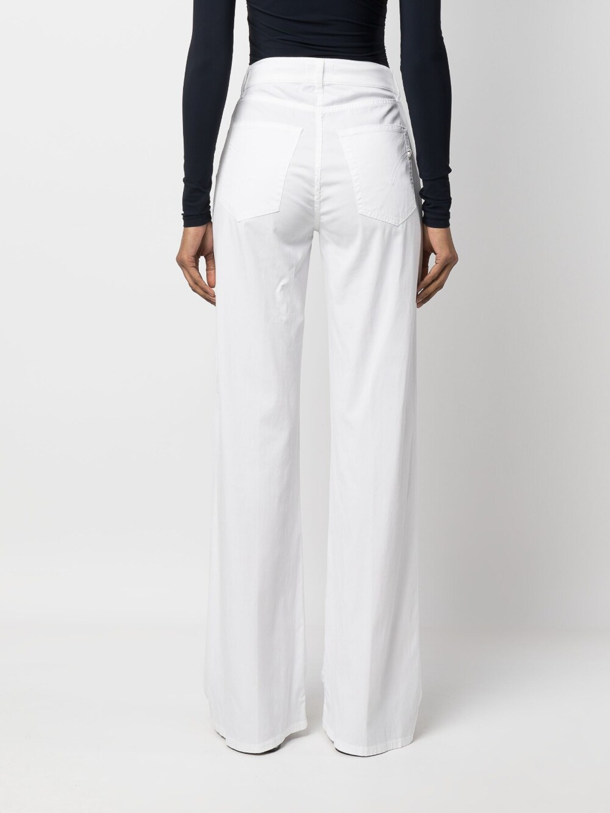 パンツ DONDUP AMBER JEANS WIDE LEG Jeans Amber wide leg in denim stretch da donna, nero | Dondup
