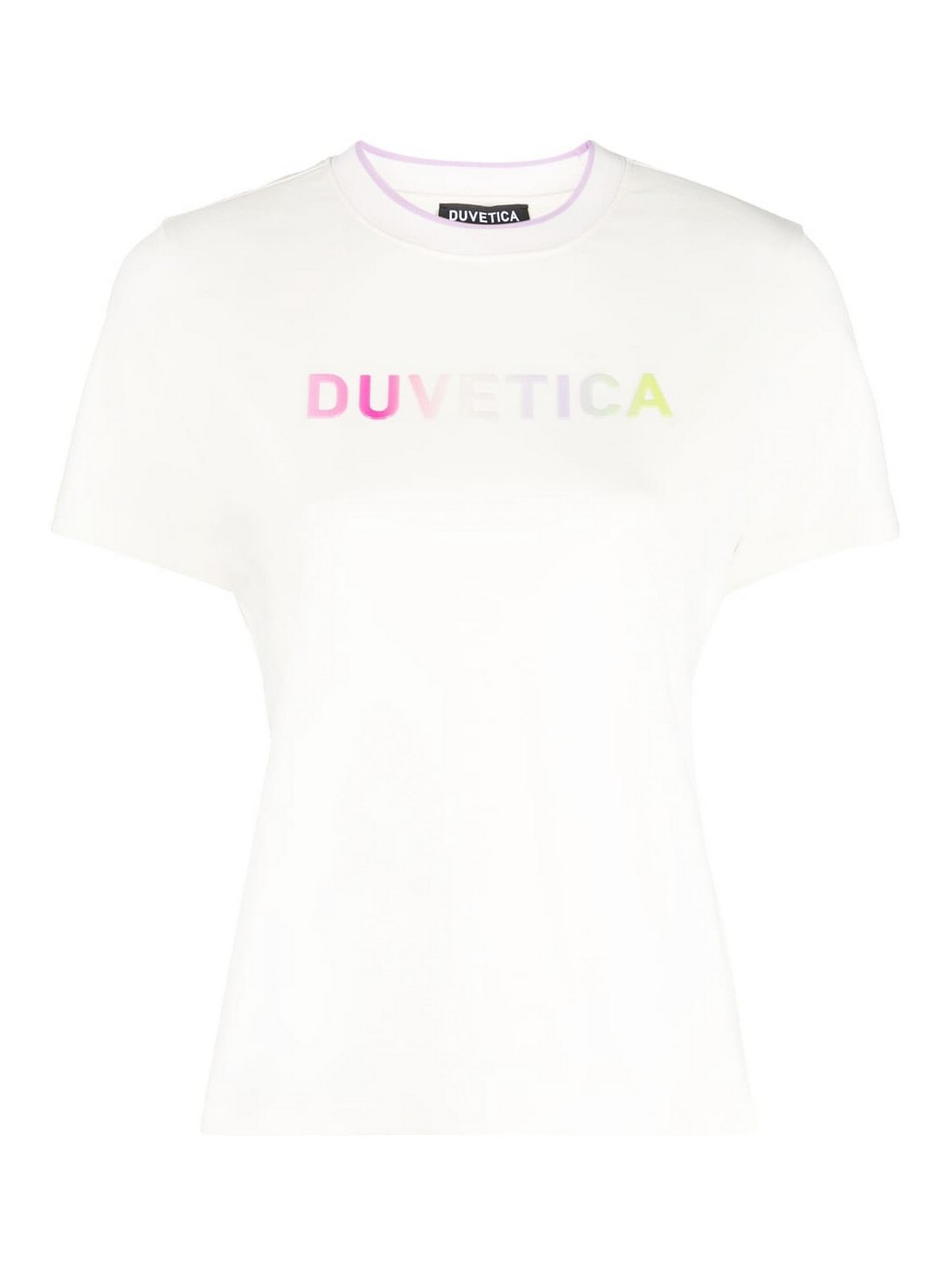 Duvetica Logo cotton t-shirt - White - Women|VDRT20533K0001