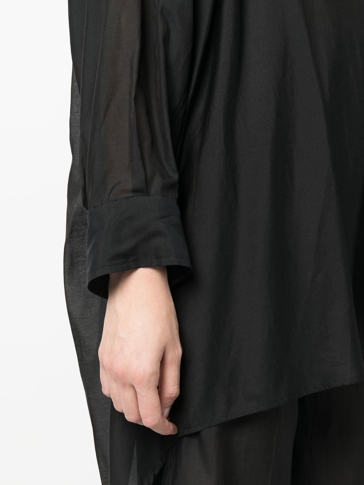 Shop Erika Cavallini Silk Blend Shirt In Black