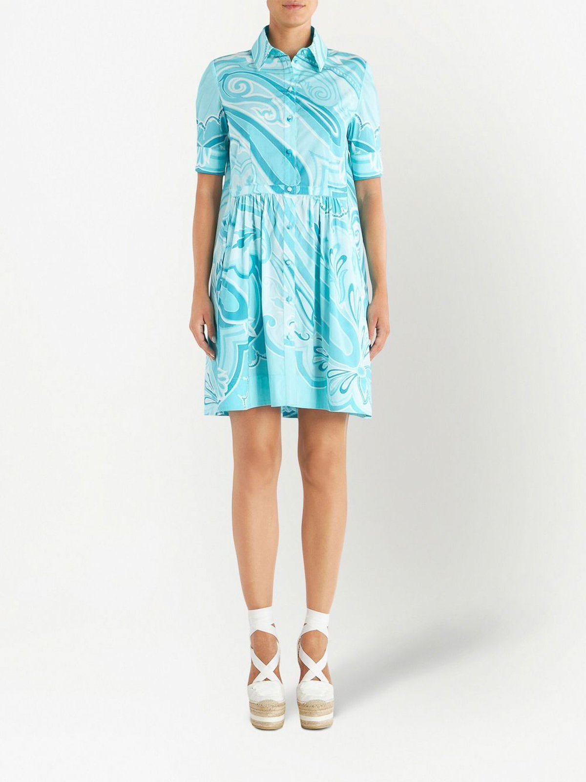 ETRO Paisley-print cotton-blend poplin mini shirt dress