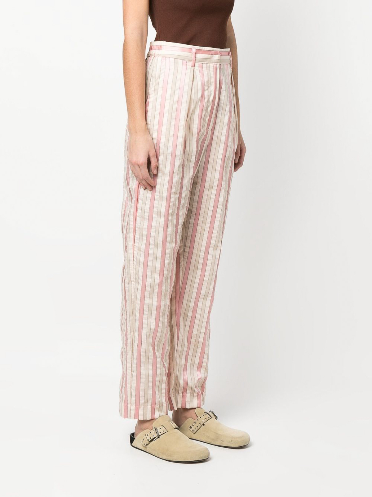 Forte Forte Cotton stripe pants - Pink - Women|10086MYPANTS0135 display picture 1