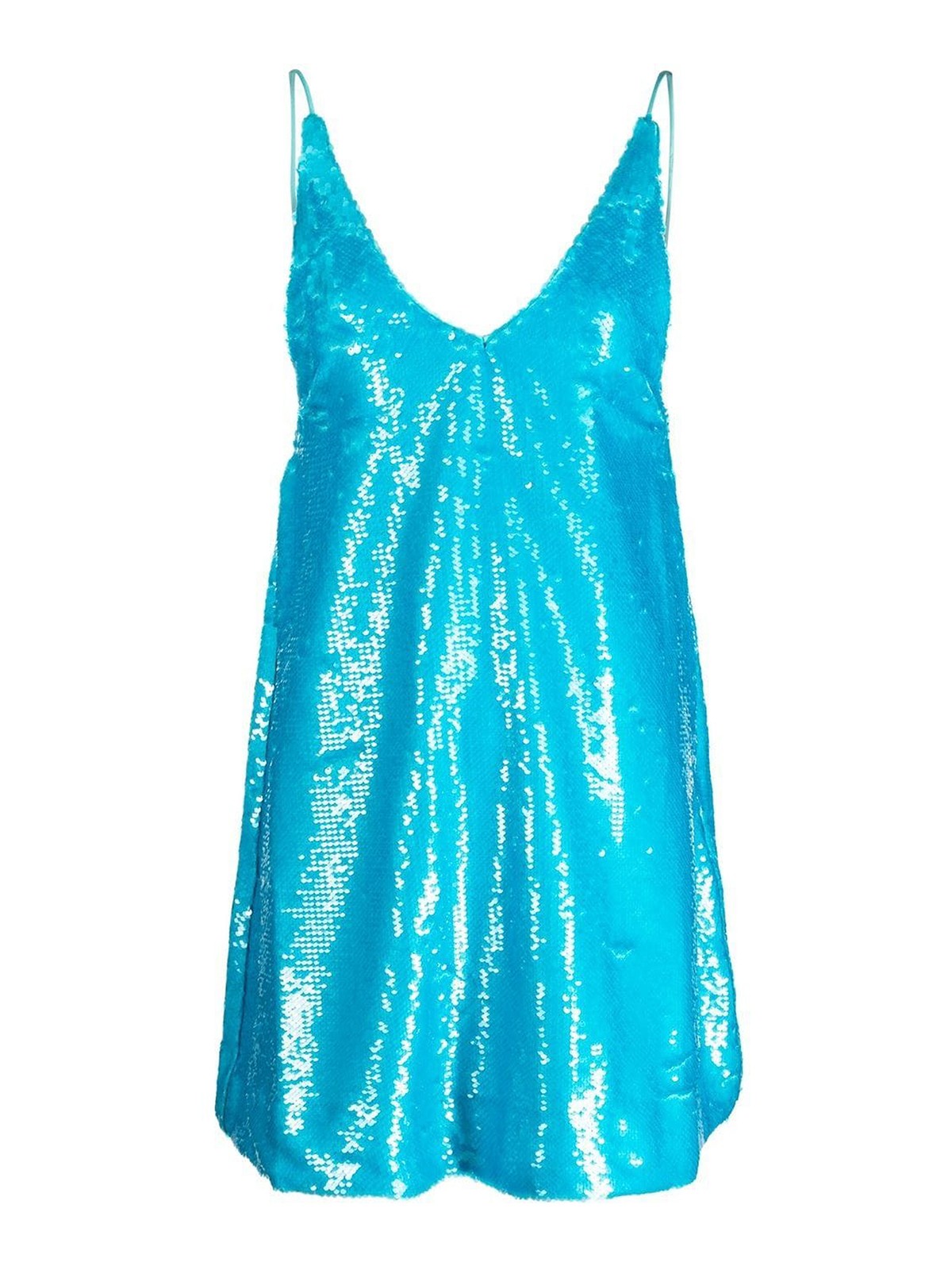 Shop Ganni Vestido De Cóctel - Azul Claro In Light Blue