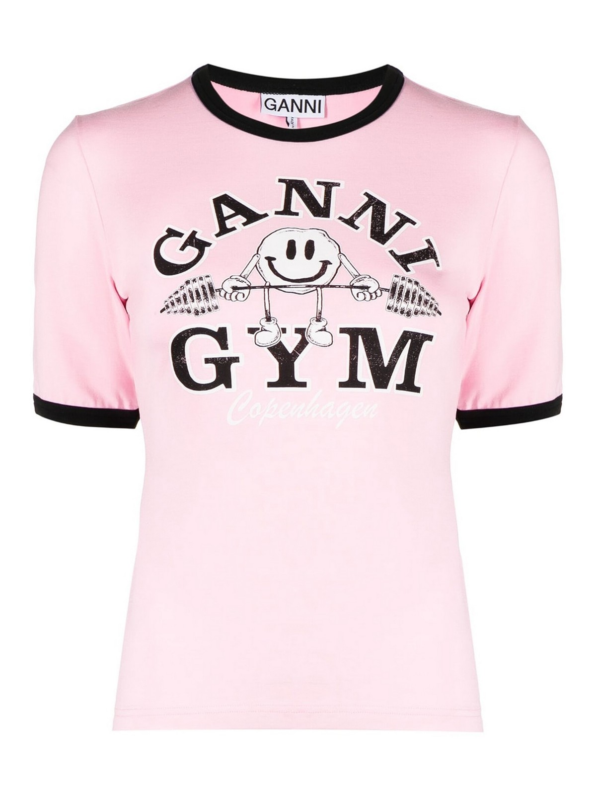 Ganni Logo T-shirt In Pink