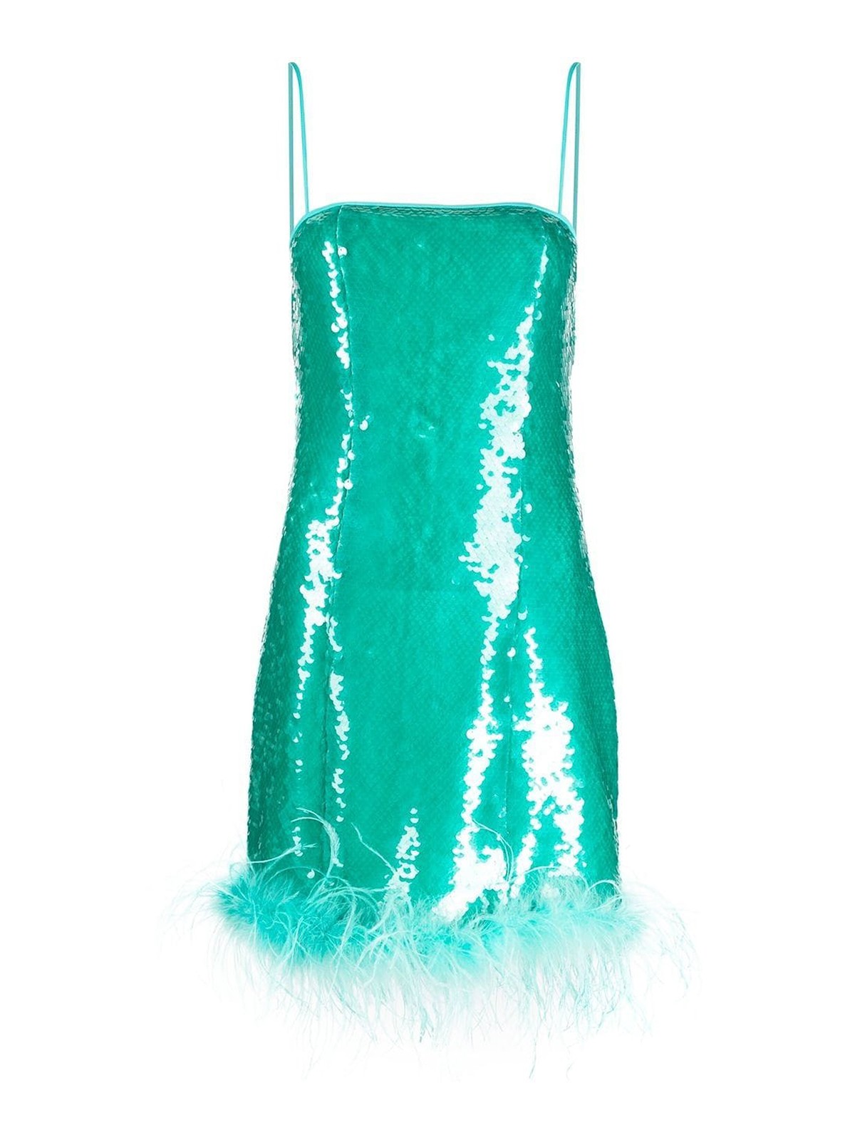 Shop Giuseppe Di Morabito Feather Detail Short Dress In Azul Claro