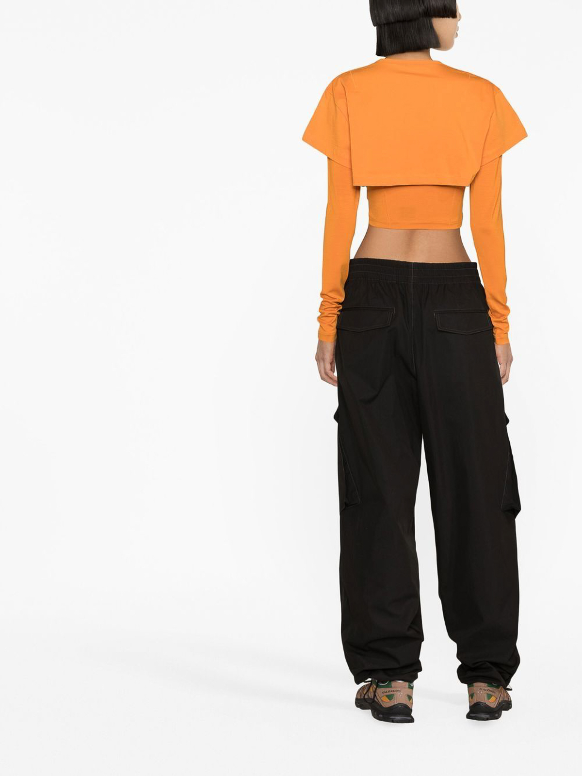 Jacquemus Le double cropped layered t-shirt | 213JS1002450ORANGE