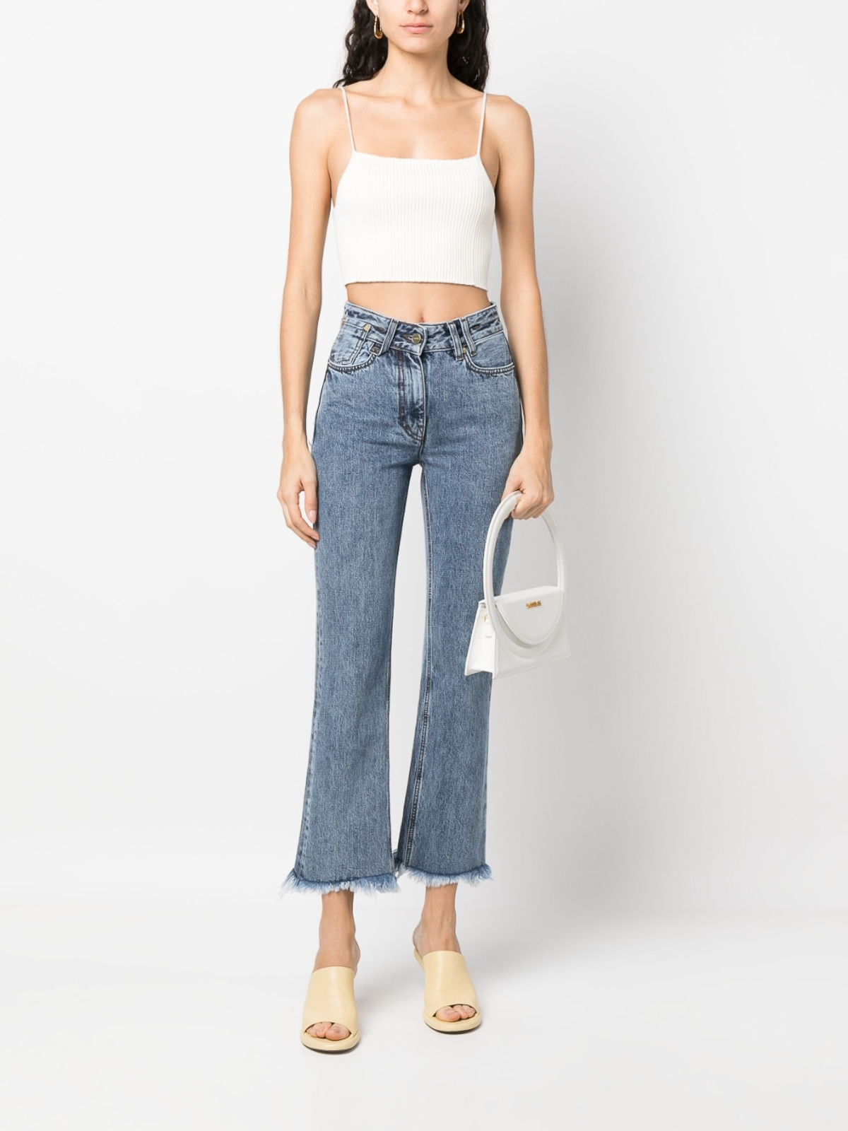 JACQUEMUS｜JEANS (Le de-Nmes Court high-rise Flared Jean Jacquemus Le de-Nîmes Court high-rise Flared Jeans | Black