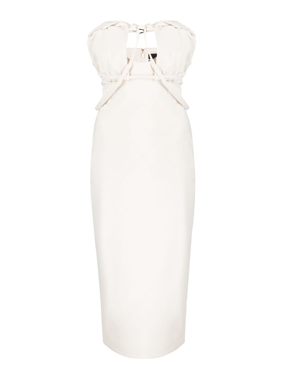 Shop Jacquemus Tailored Strapless Dress In White