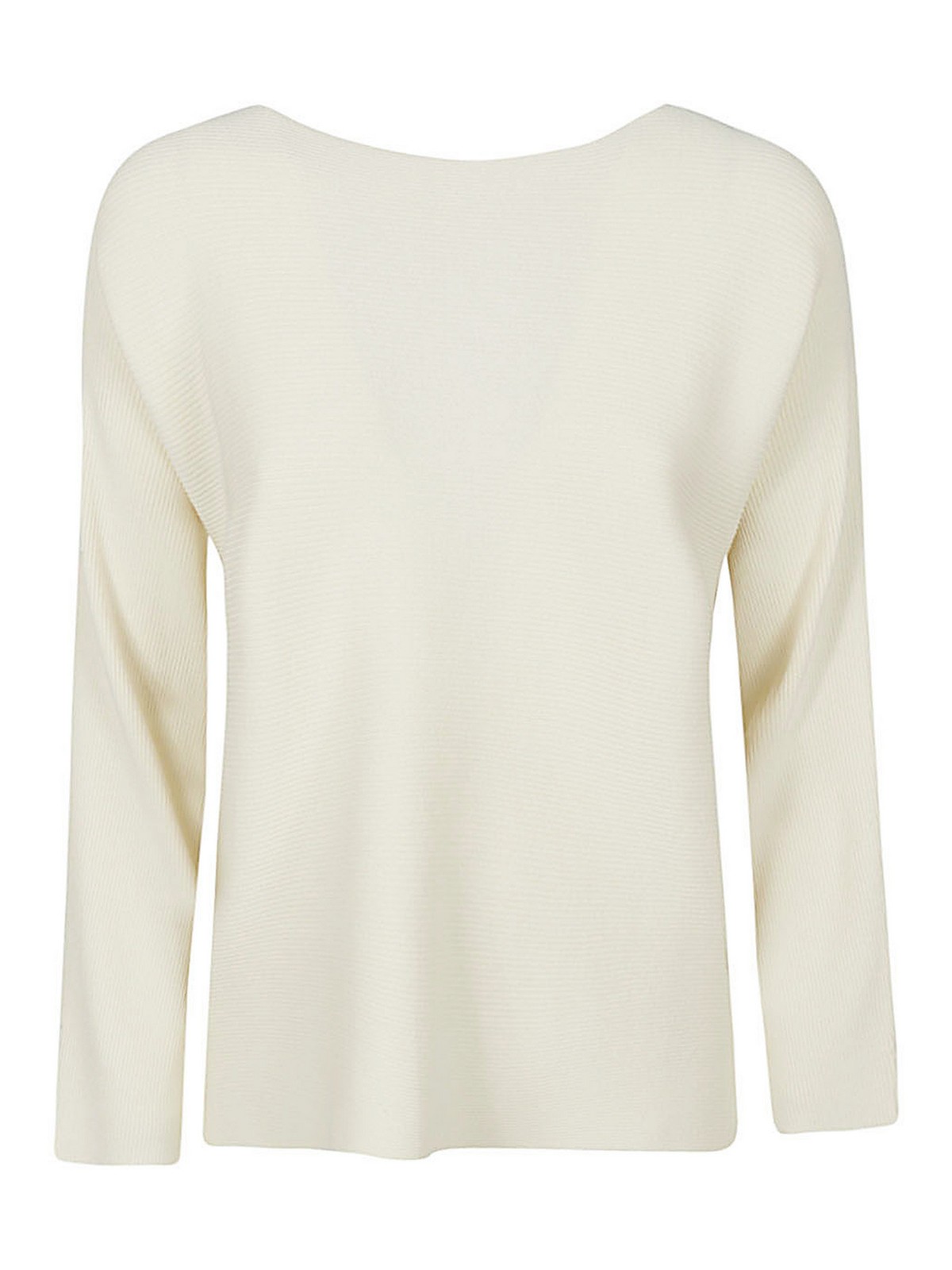 Liviana Conti Ribbed Viscose Sweater In White