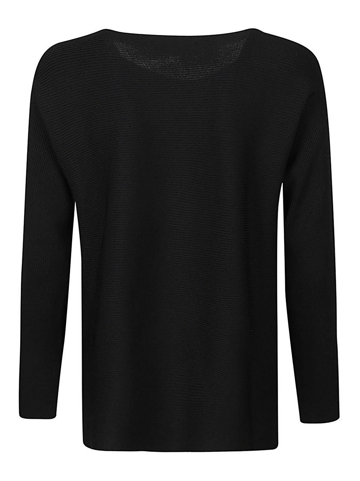 Shop Liviana Conti Ribbed Viscose Sweater In Black
