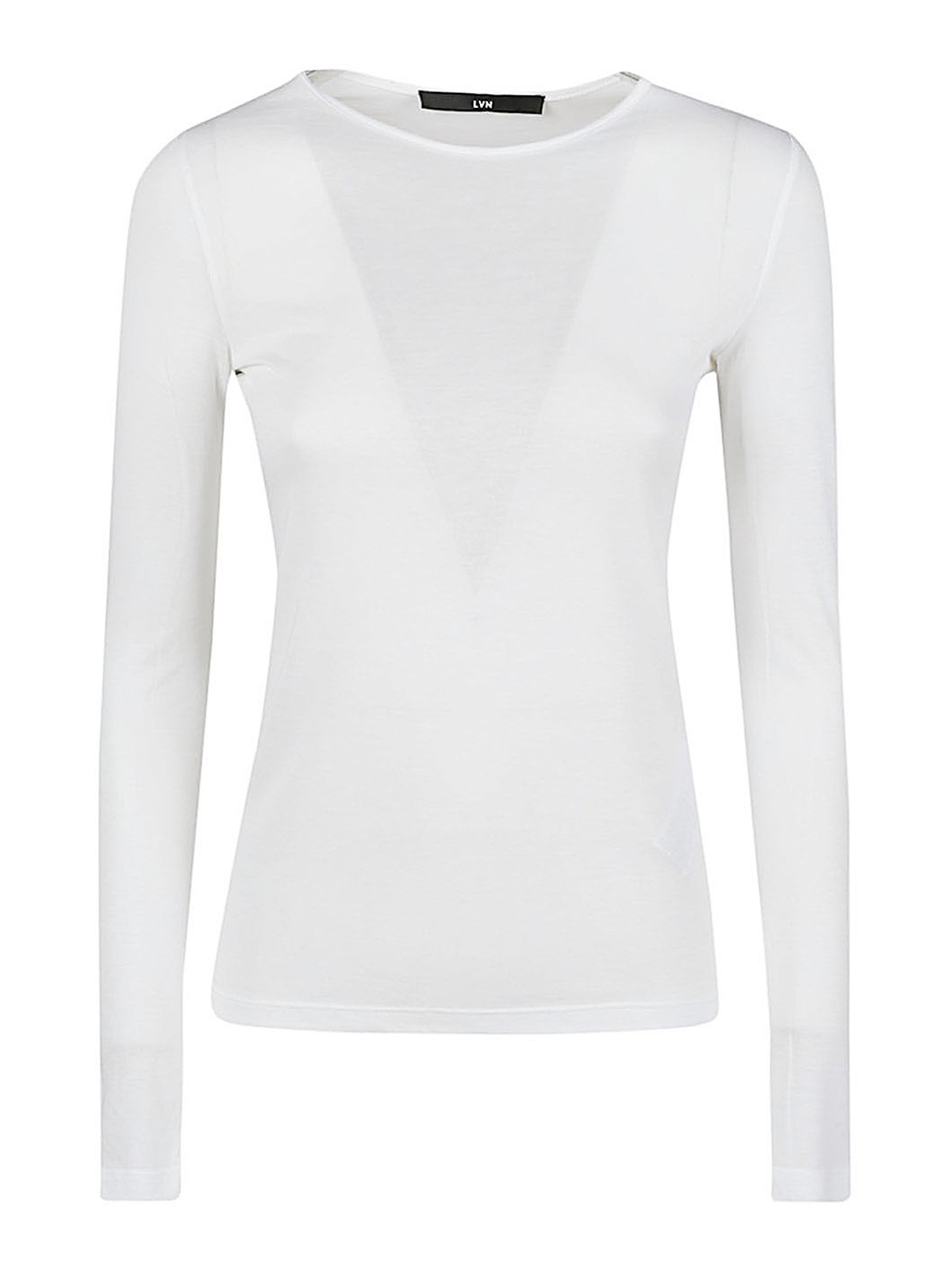 Liviana Conti Long Sleeve Cotton Blend T-shirt In White