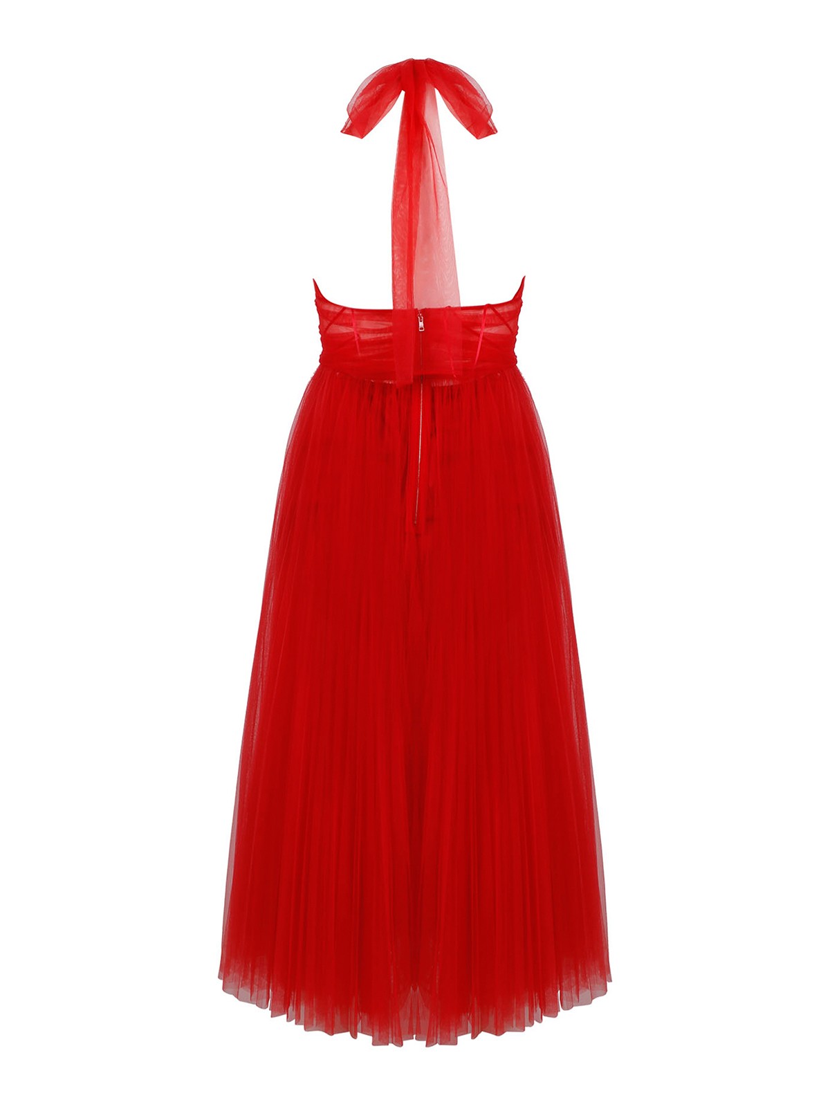 knee length dresses for ladies Dolce & Gabbana Blue Mesh Trim Ruched Tulle Sheath Women's Dress (Pre-