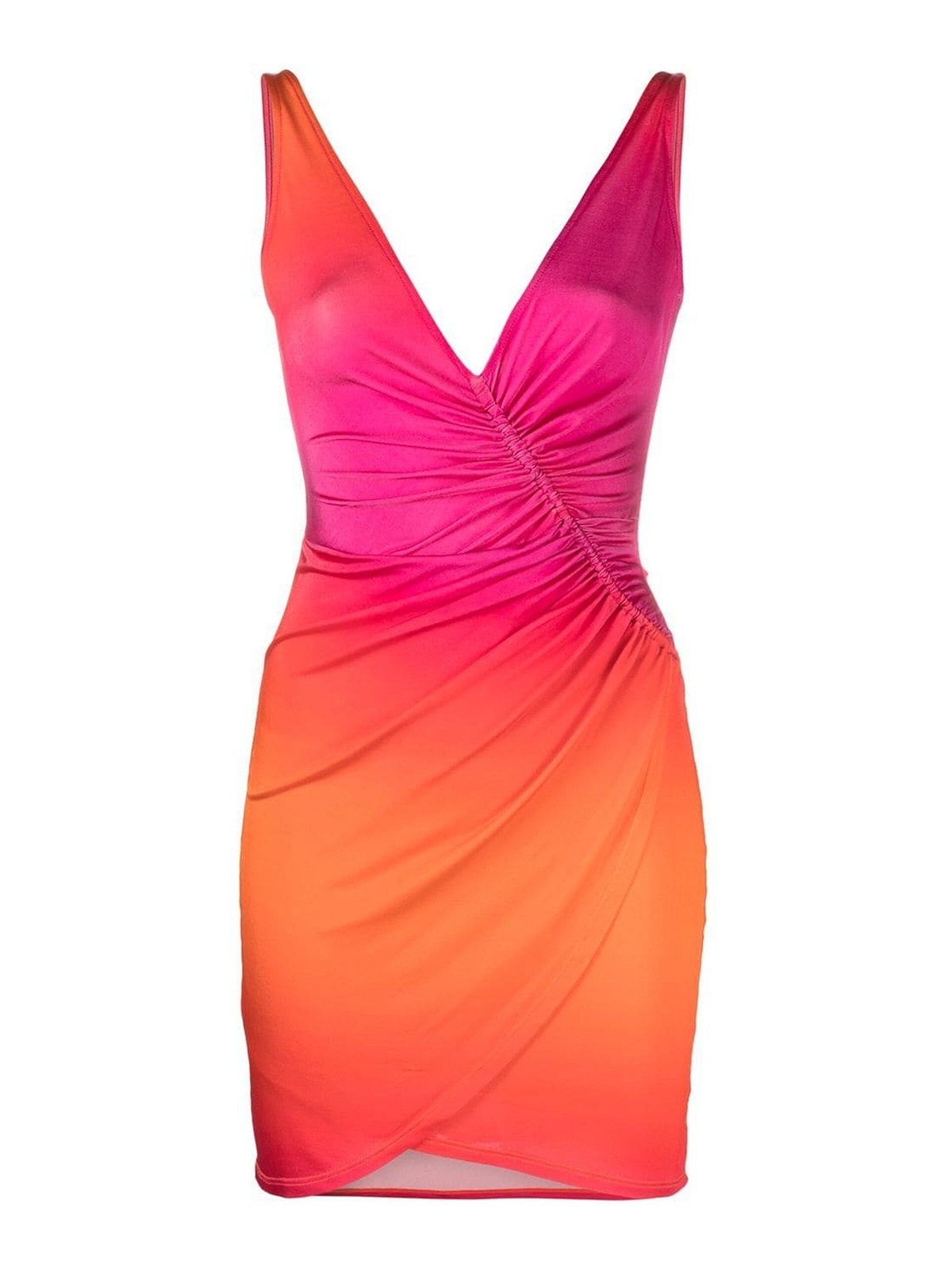 Shop Louisa Ballou V-neck Gradient Dress In Fuchsia
