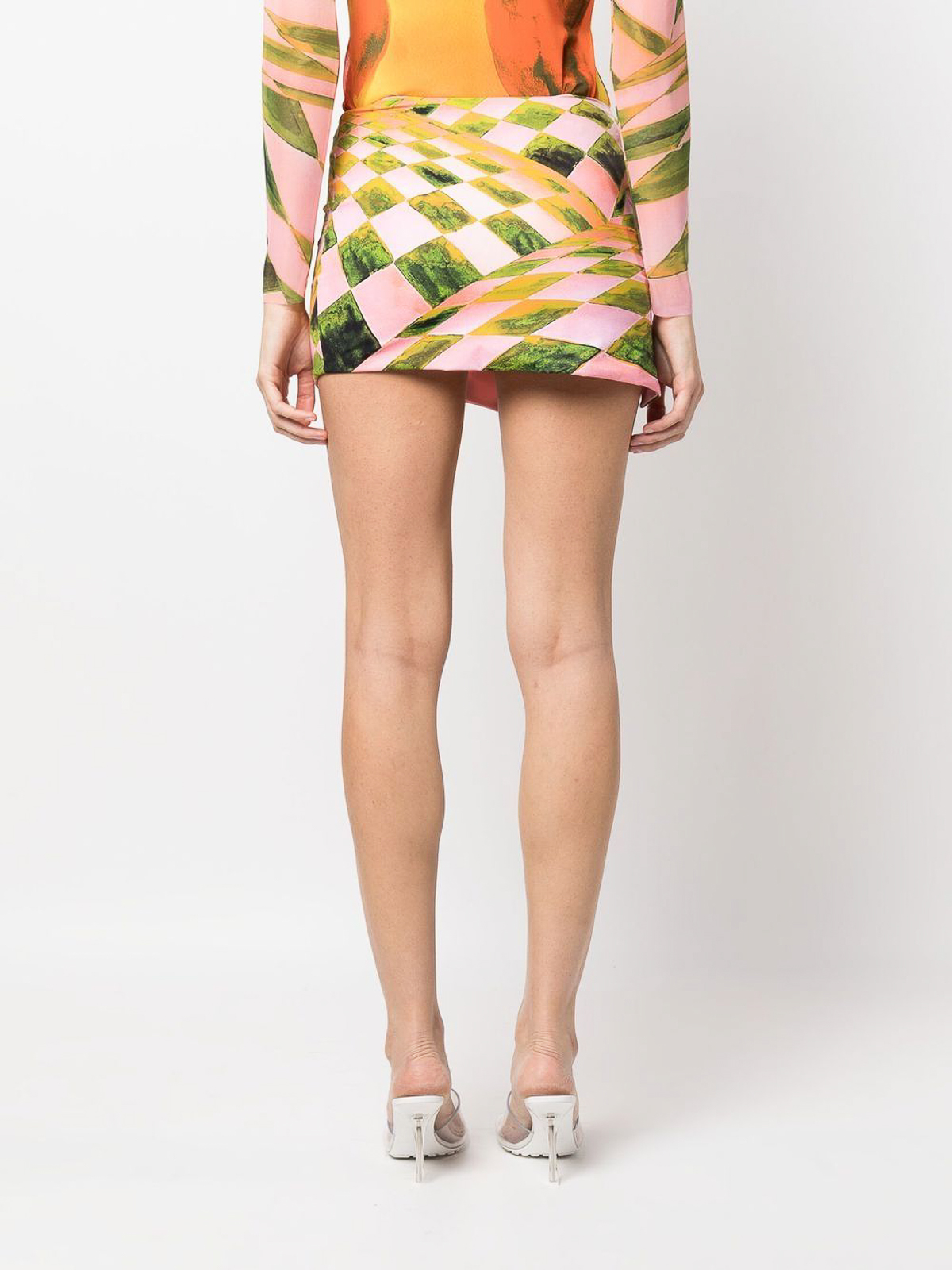 Shop Louisa Ballou Stretched Mini Skirt In Pink