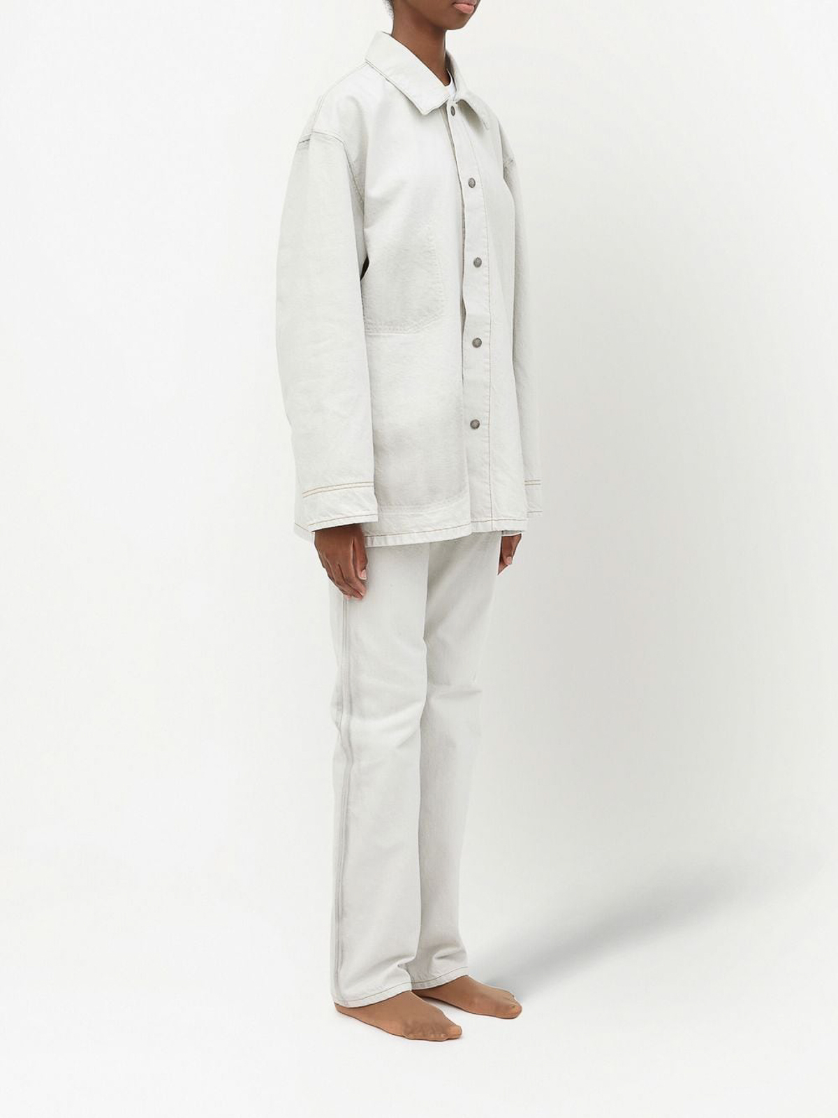 Shop Maison Margiela Shirt Style Casual Jacket In White