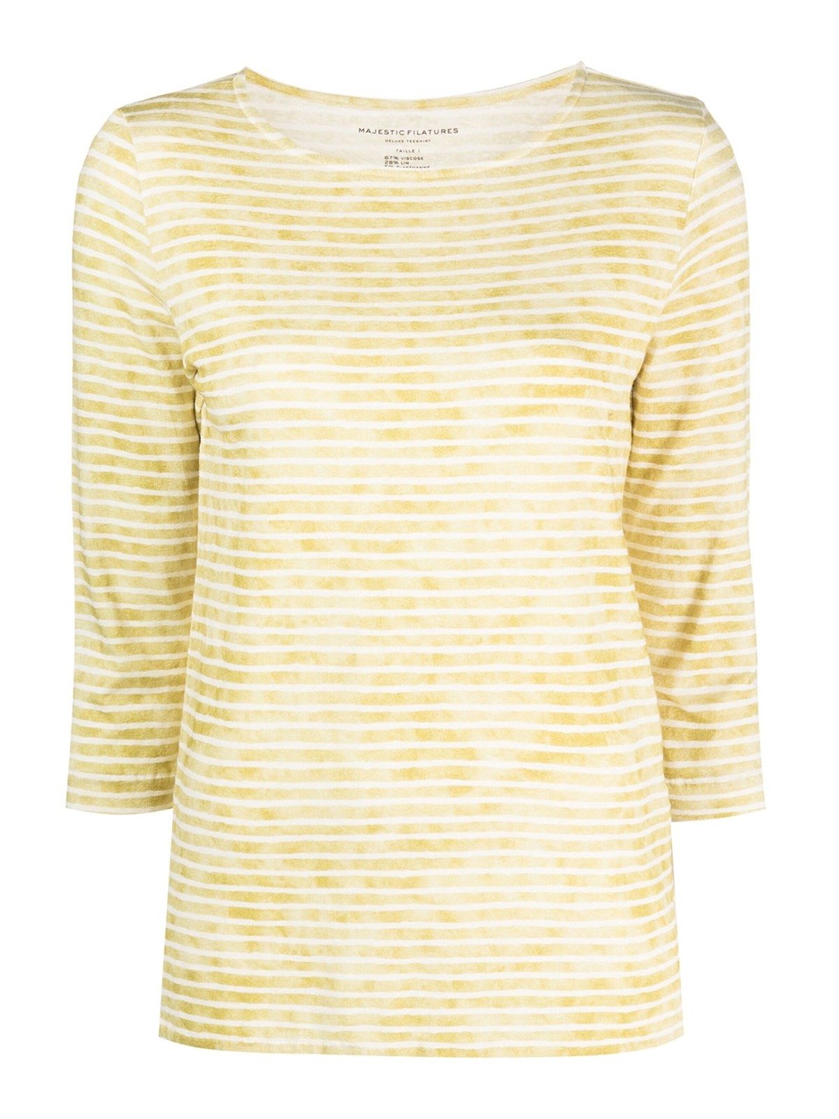 Majestic Linen T-shirt In Yellow