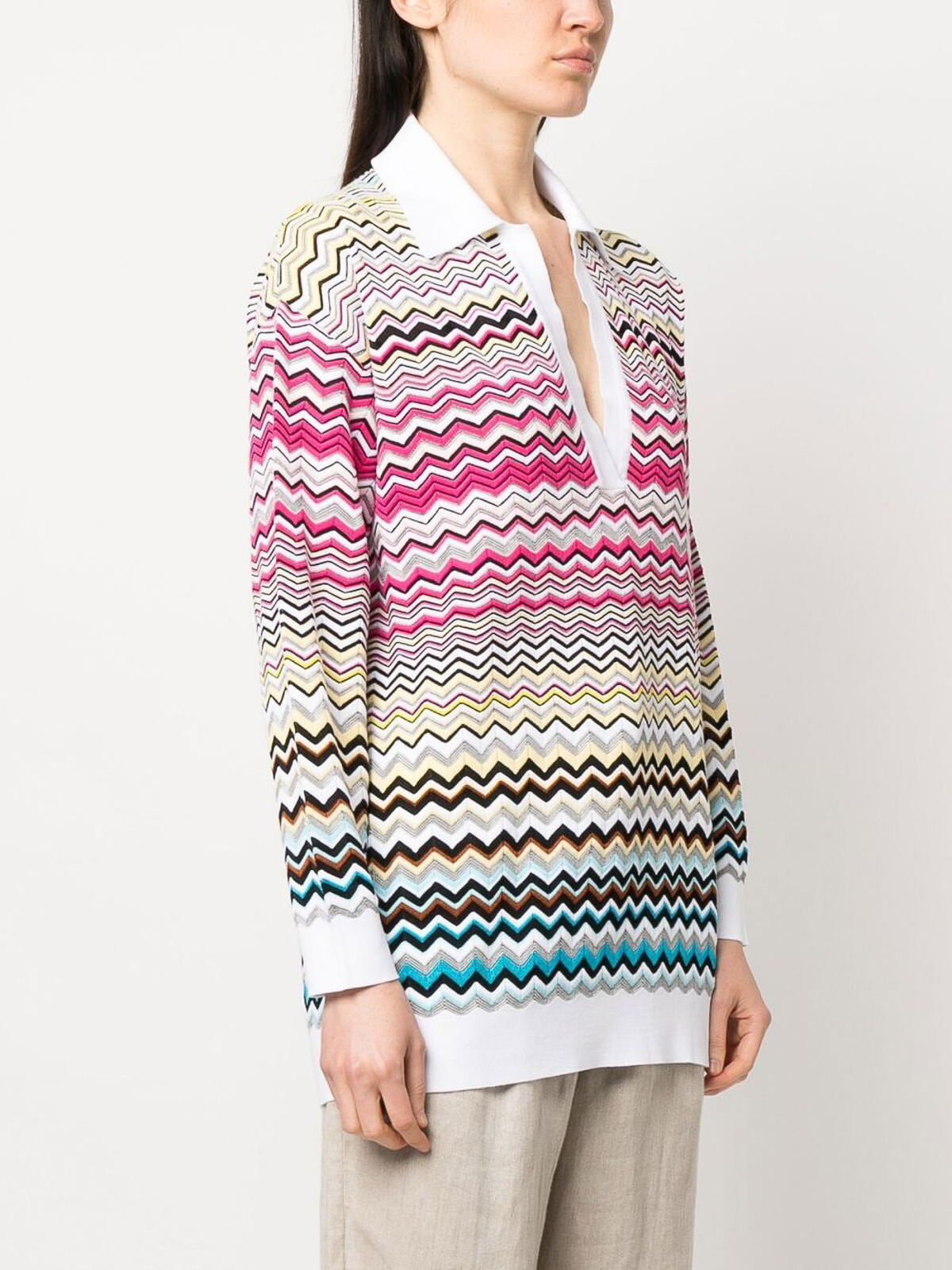 Shop Missoni Suéter Con Cuello De Pico In Multicolour