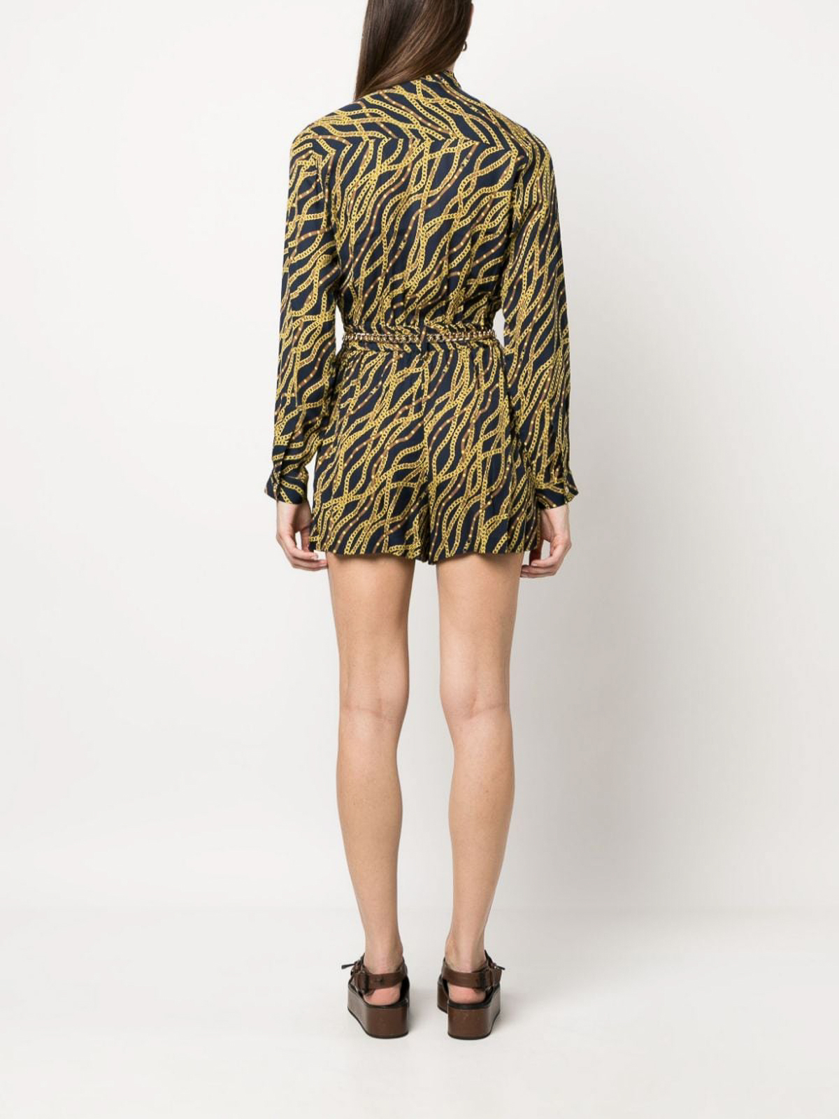 Michael Kors Belted silk Mini dress - Blue - Women|MS381OY8EE409