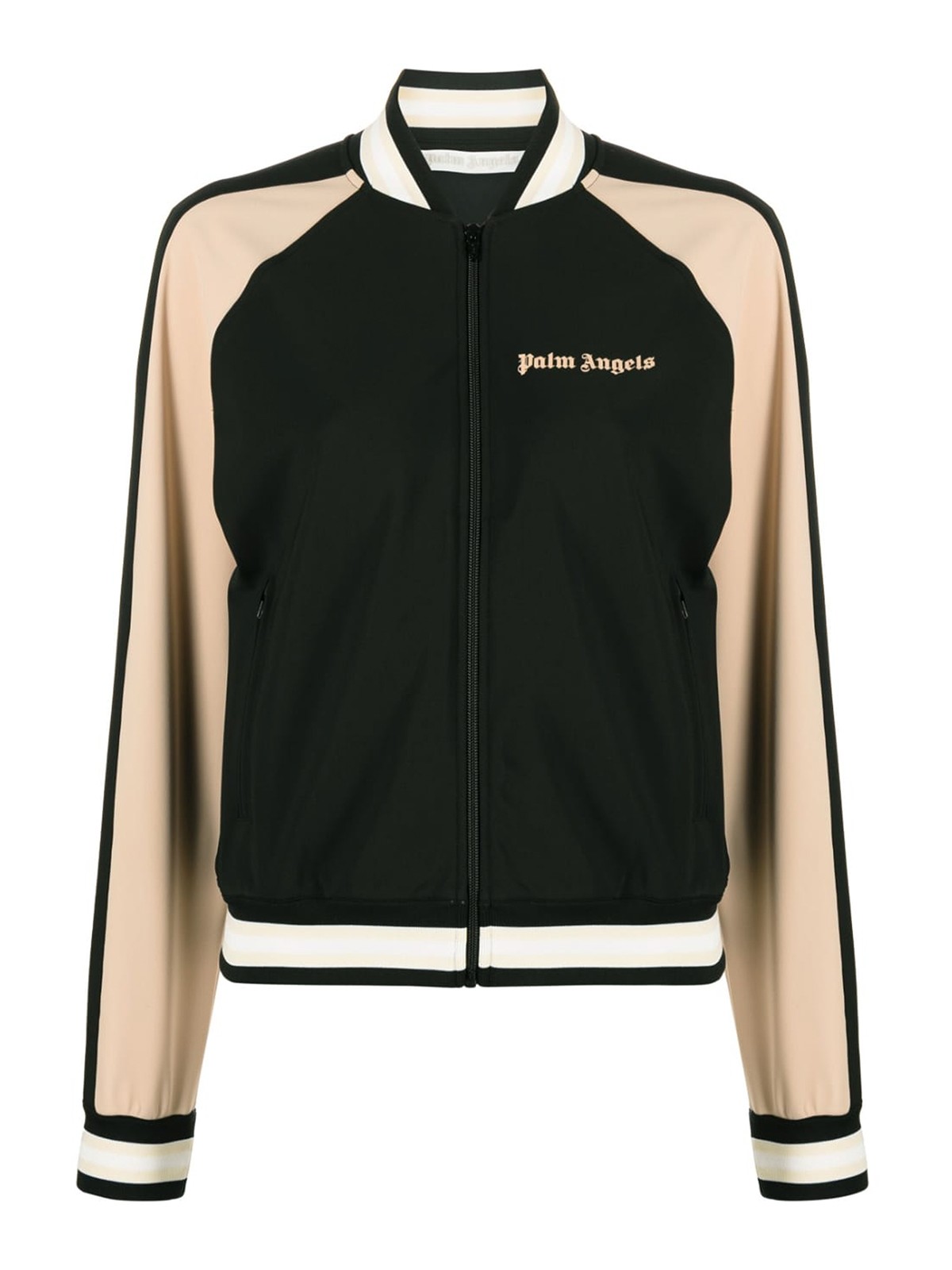 Shop Palm Angels Logo Nylon Bomber Jacket In Negro
