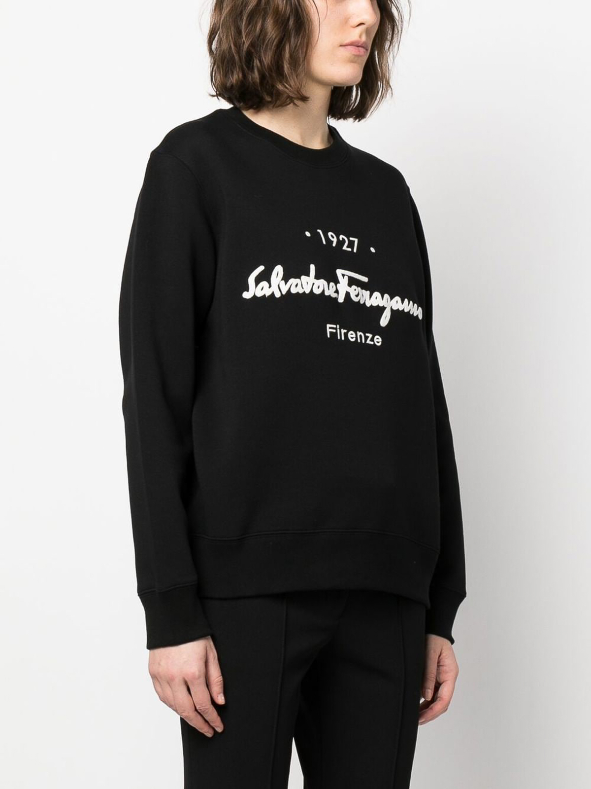 Ferragamo Logo cotton sweatshirt - Black - Women|110831760538003