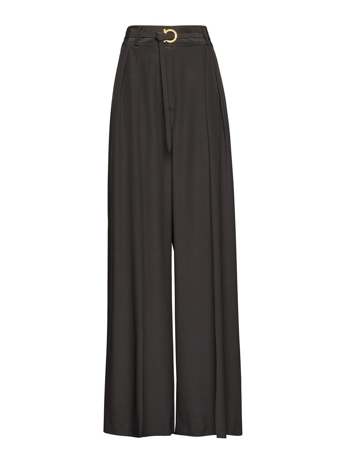 FERRAGAMO WIDE LEG SILK TROUSERS