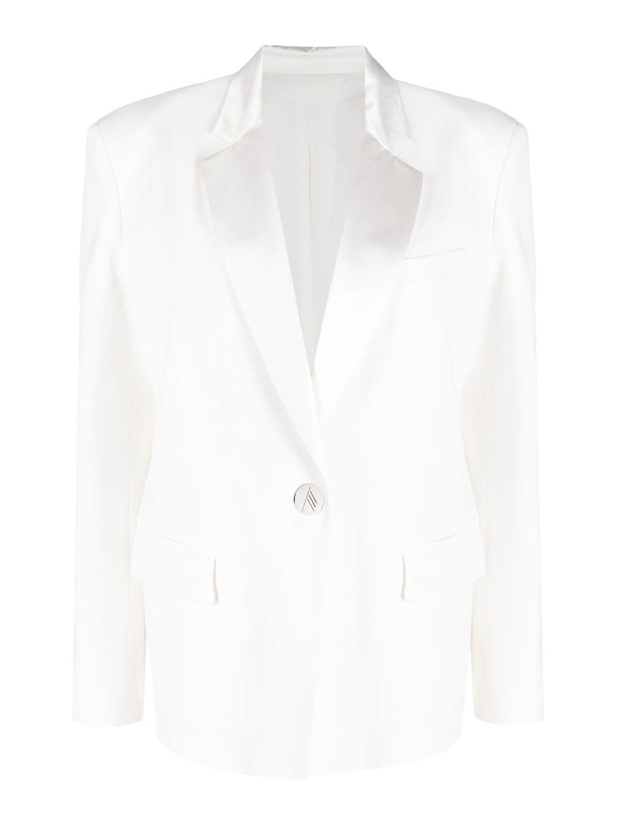 Shop Attico Stretch Wool Gabardine Jacket In Blanco