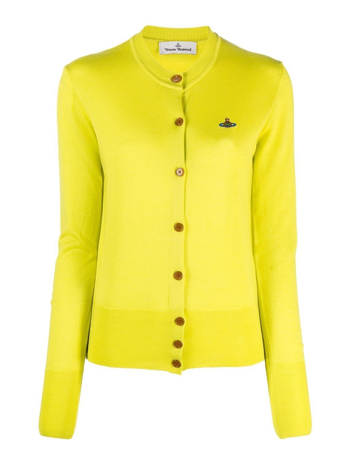 Shop Vivienne Westwood Wool Cardigan In Yellow