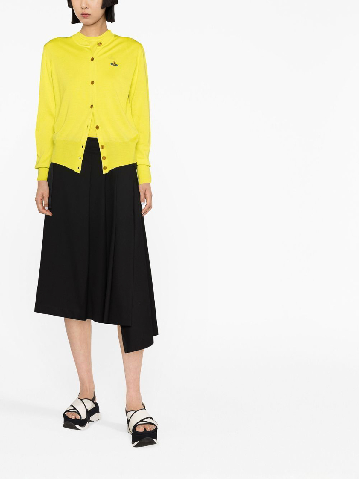 Shop Vivienne Westwood Wool Cardigan In Yellow