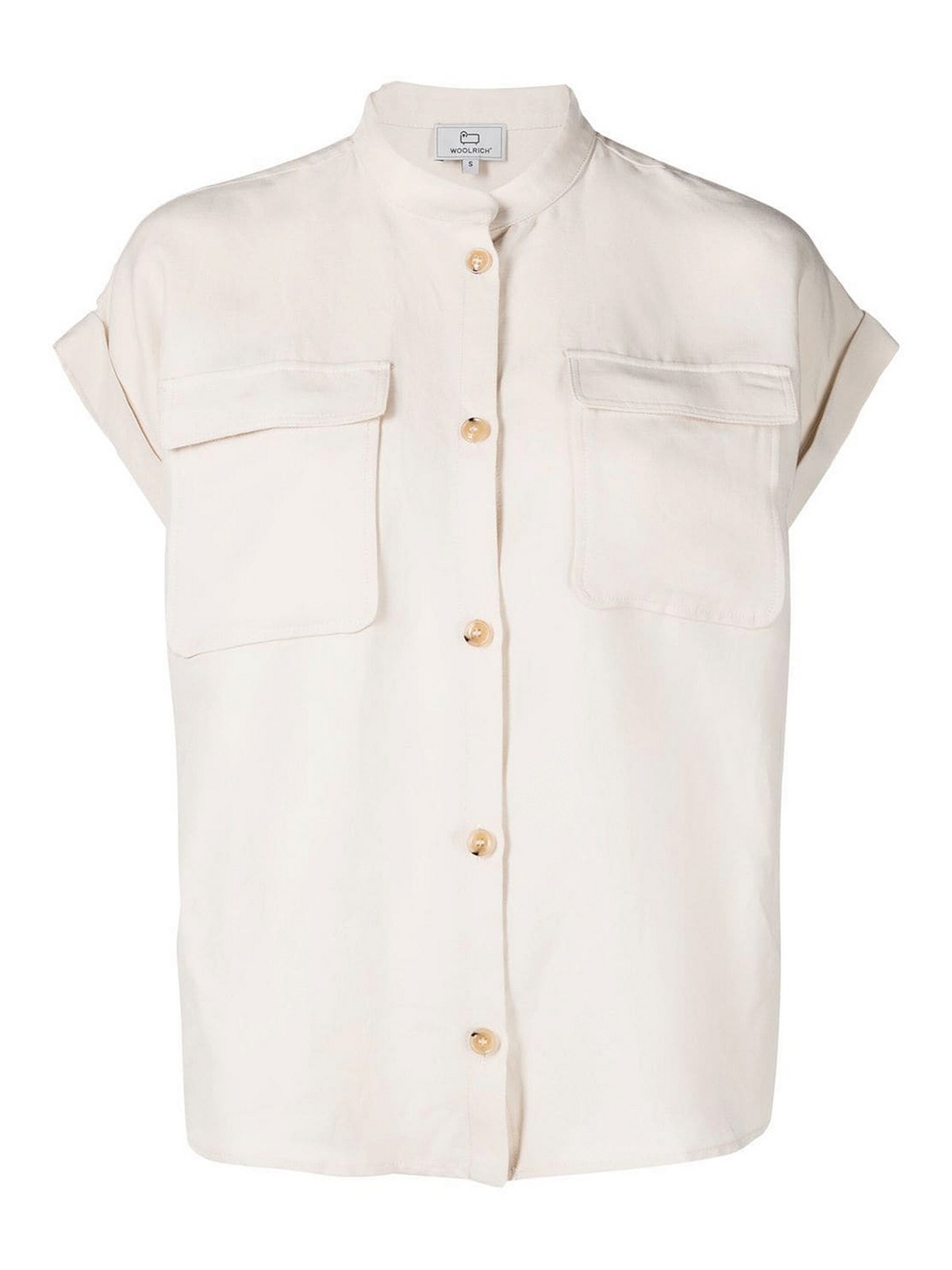 Shop Woolrich Linen Blend Shirt In White