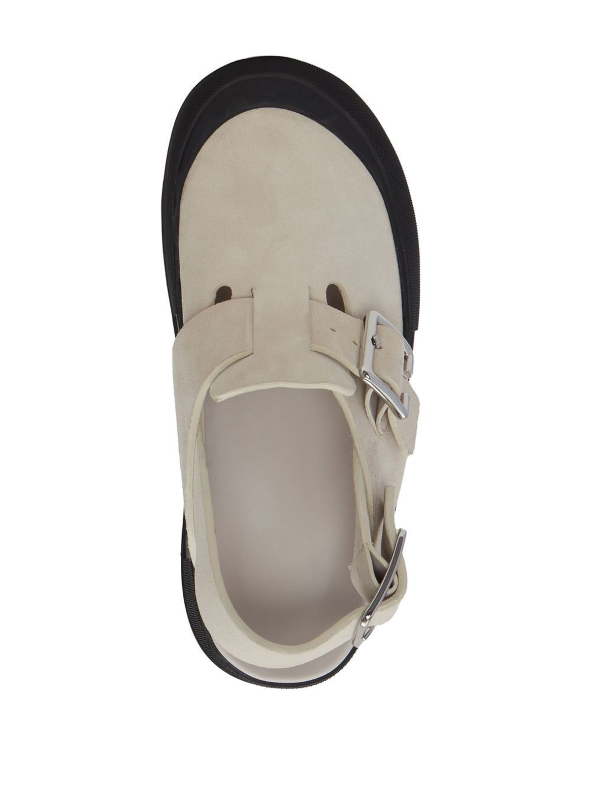 Shop Alexander Mcqueen Leather Sandals In Blanco