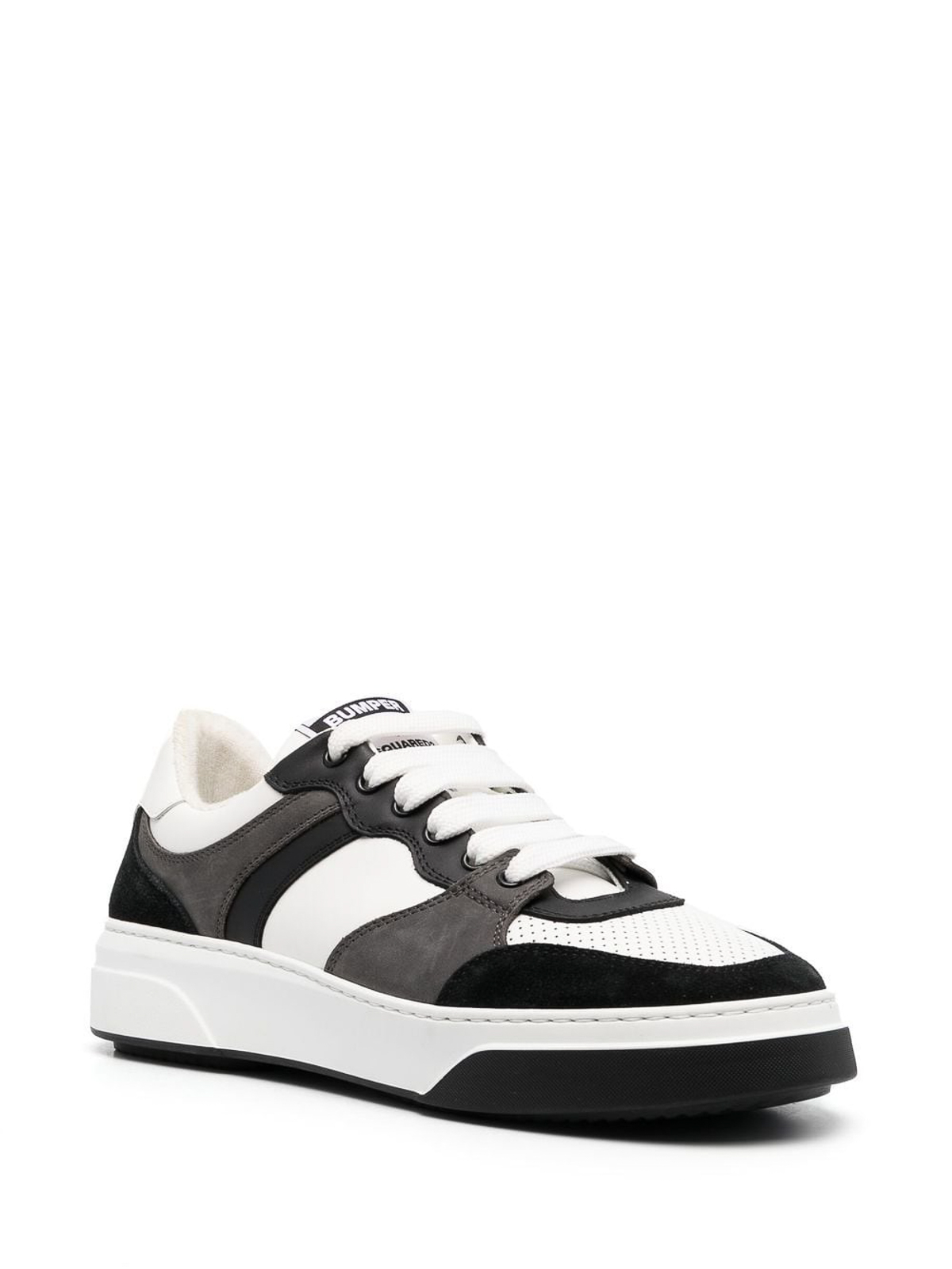 Shop Dsquared2 Leather Sneakers In Blanco