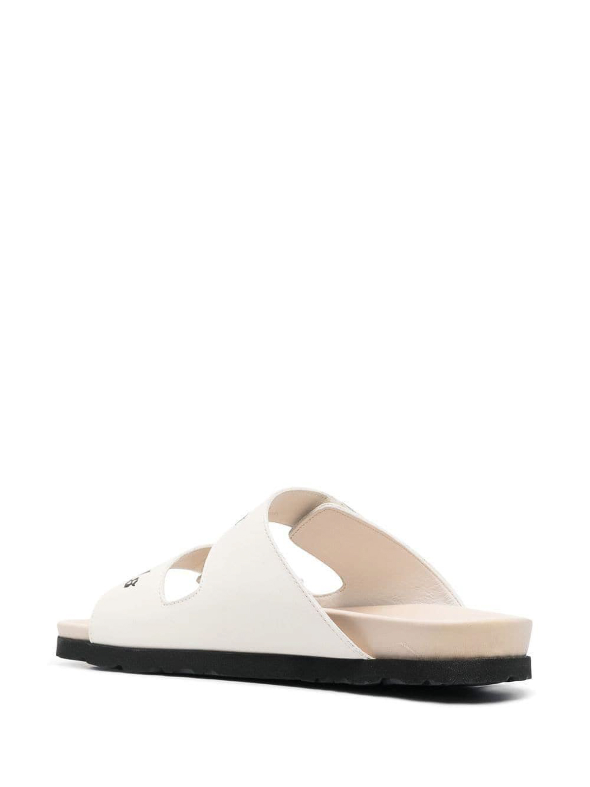 Shop Palm Angels Logo Sandals In White