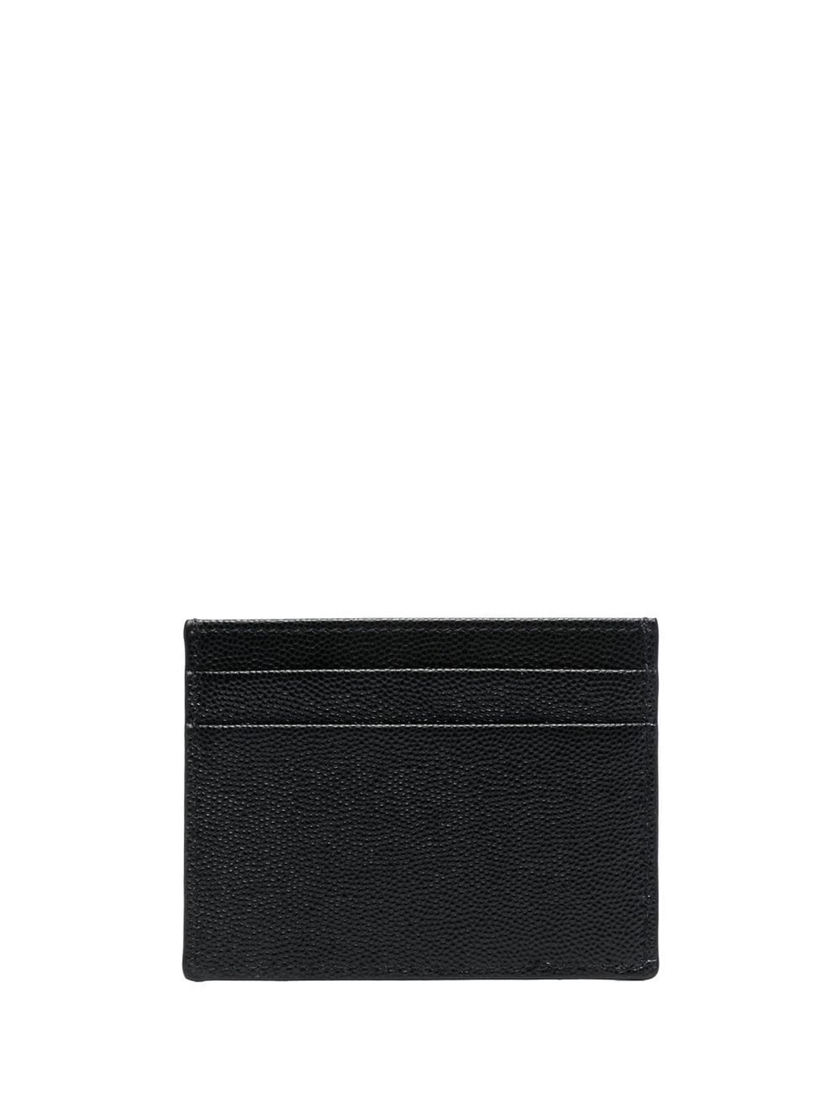 Shop Palm Angels Leather Card Case In Black
