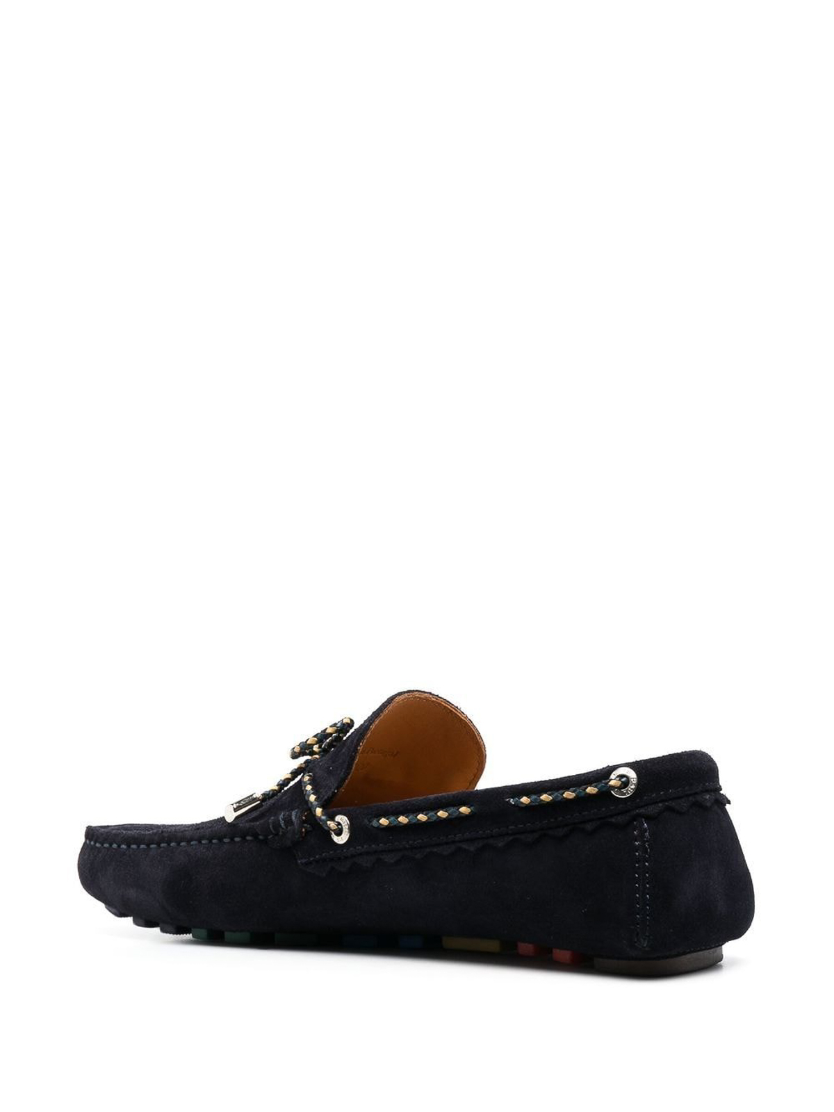 Shop Paul Smith Suede Leather Loafers In Black