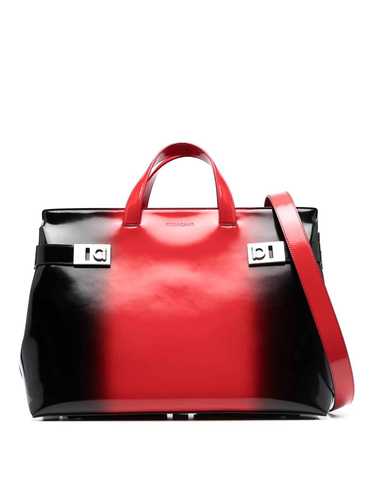 Ferragamo Leather Shoulder Bag In Red