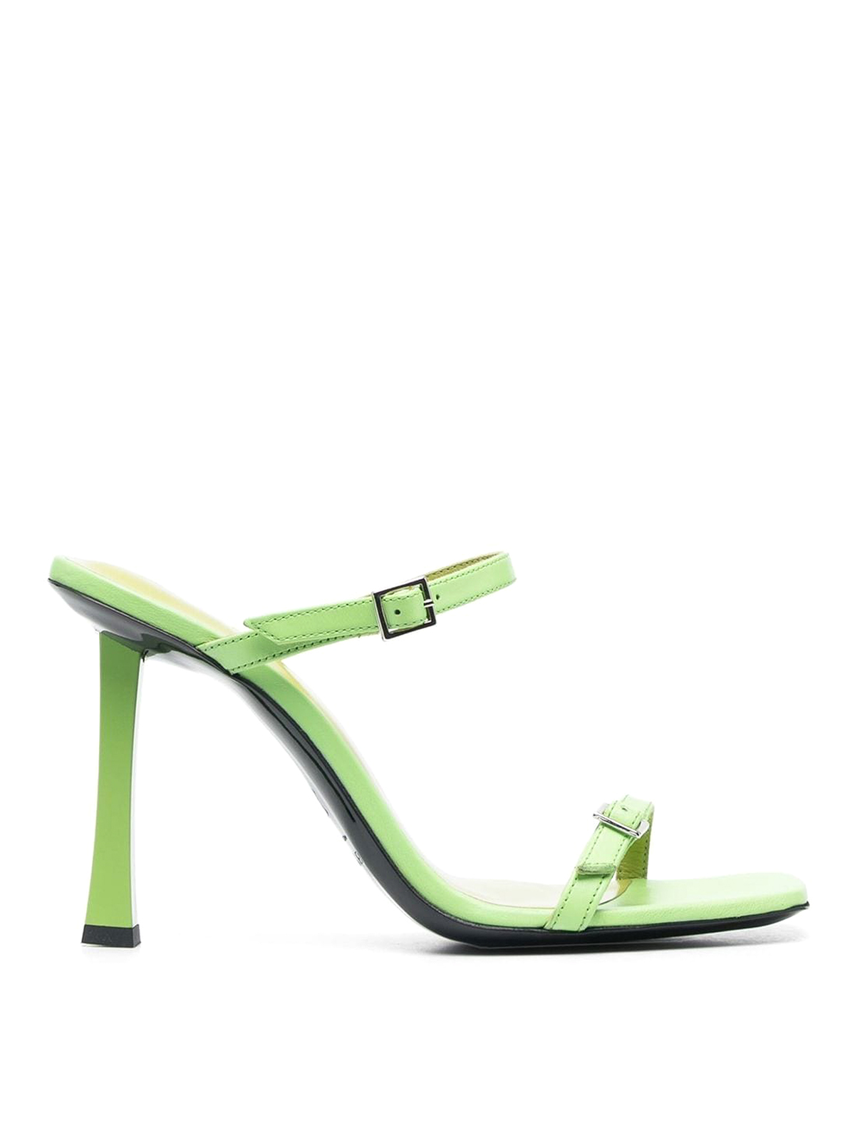 By Far Leather Sandals In Light Green