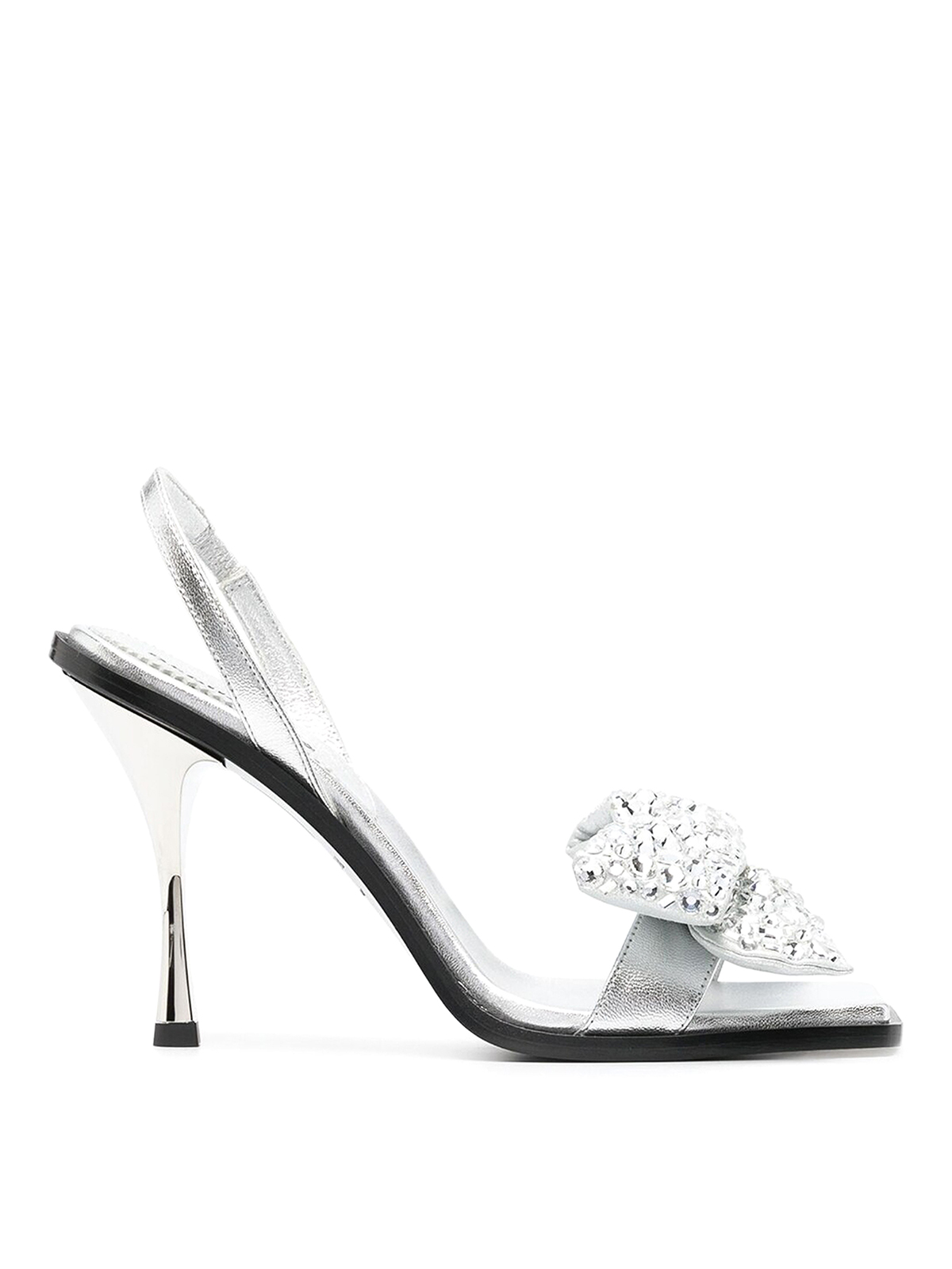 Shop Dsquared2 Rhinestone Details Heel Sandals In Silver