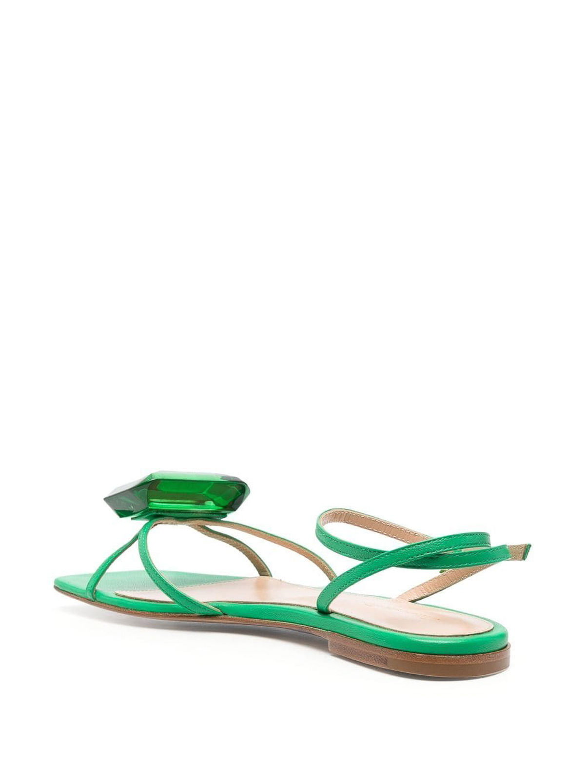 Shop Gianvito Rossi Jaipur Leather Sandals In Green