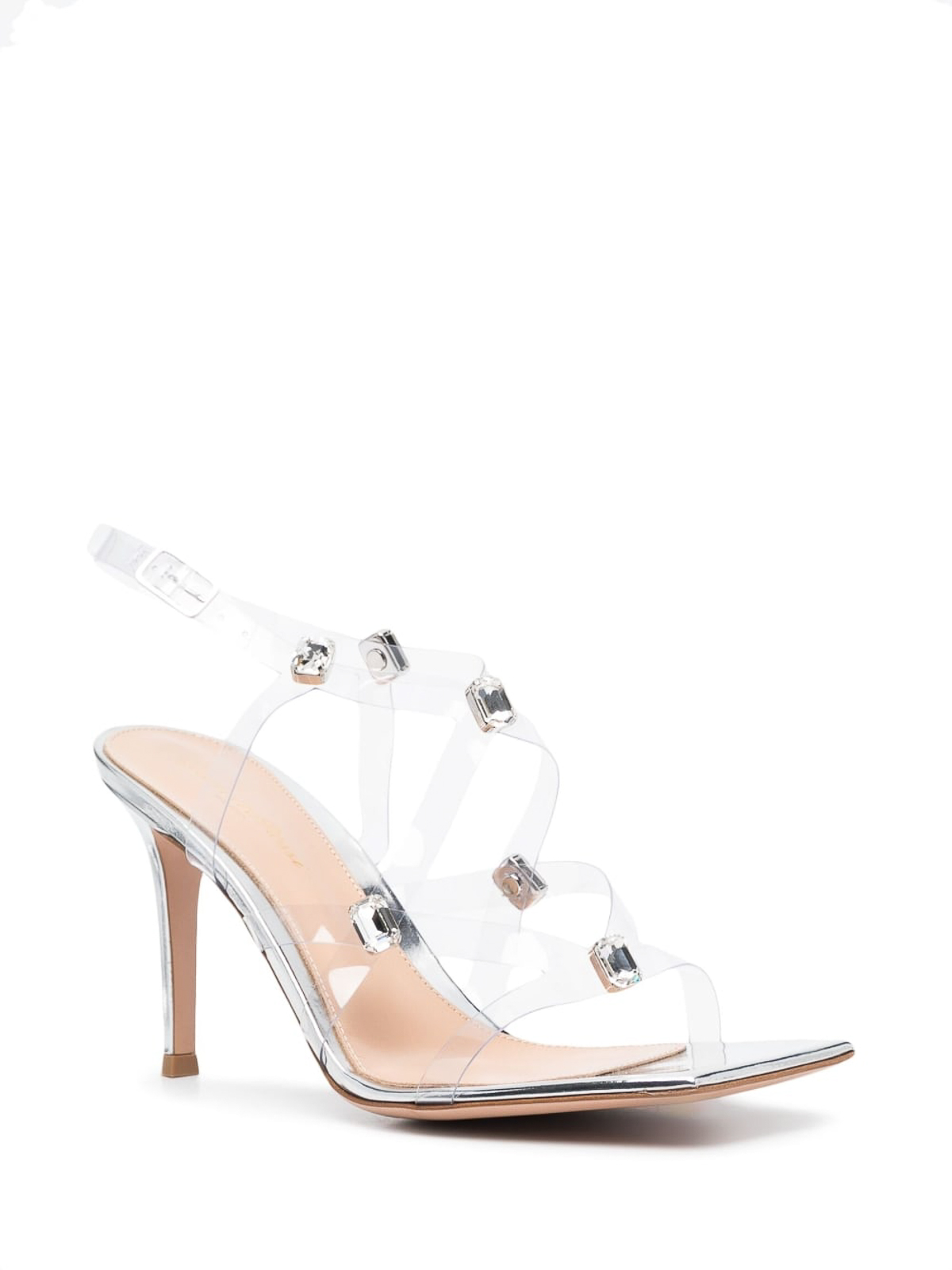 Shop Gianvito Rossi Crystal Crash Sandals In Plata